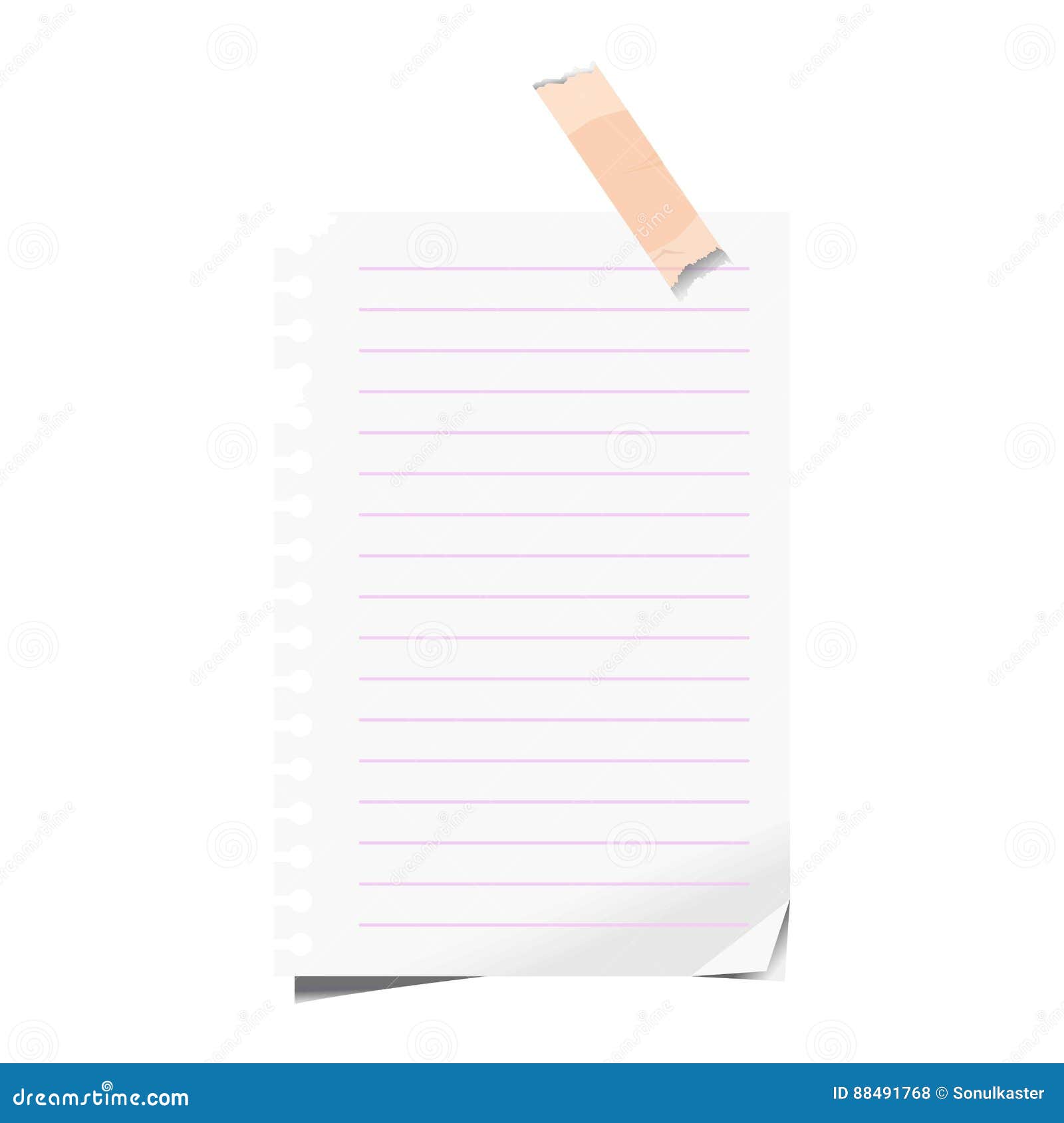 Blank Sheet Lined Paper of Notepad Sticky Memo Note Vector Stock Vector