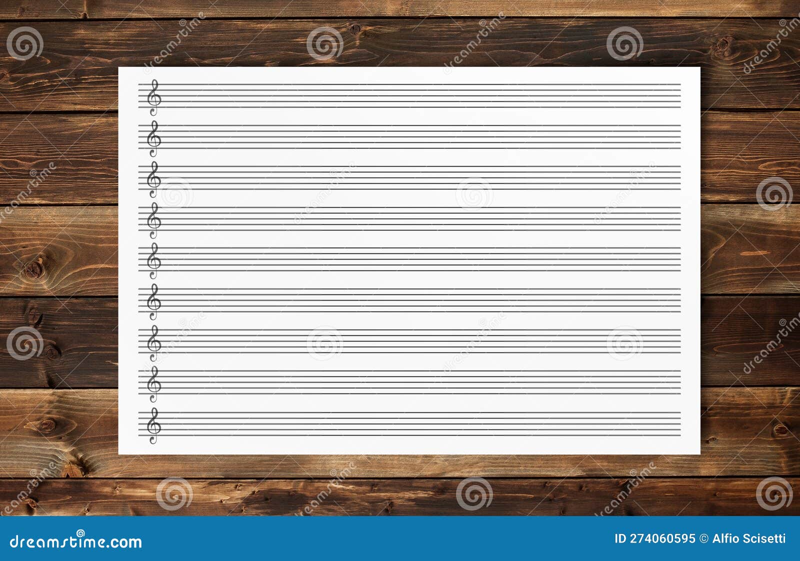 Blank Sheet Music Composition Manuscript Staff Stock Image Image of