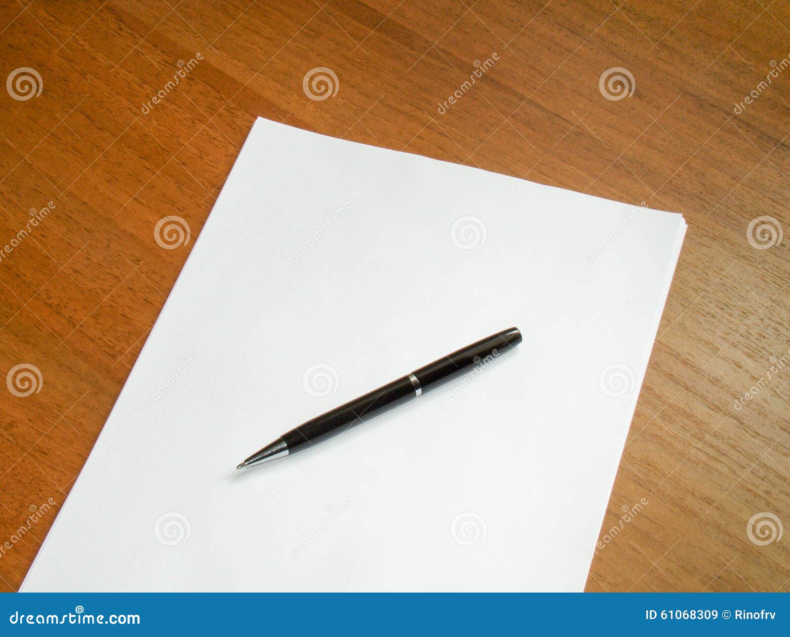 Blank Sheet of Paper and Pen. Stock Image - Image of finance, corporate
