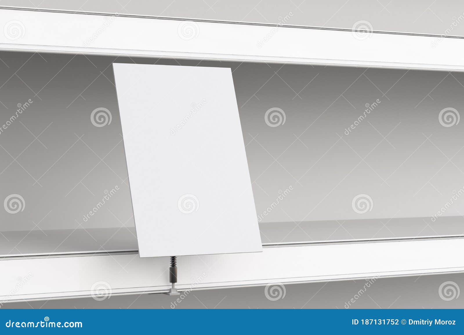 Download Blank Shelf Advertising Wobbler Label Or Stopper On Empty Shelf Stock Illustration ...