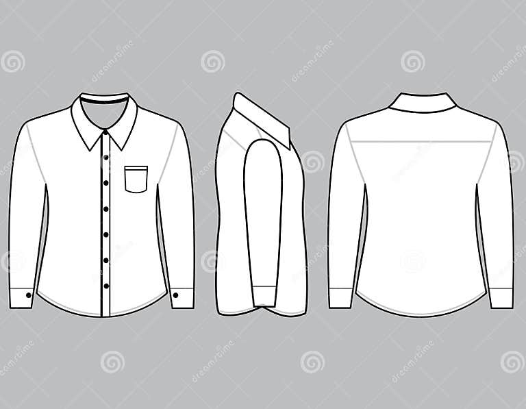 Blank Shirt with Long Sleeves Template Stock Illustration ...