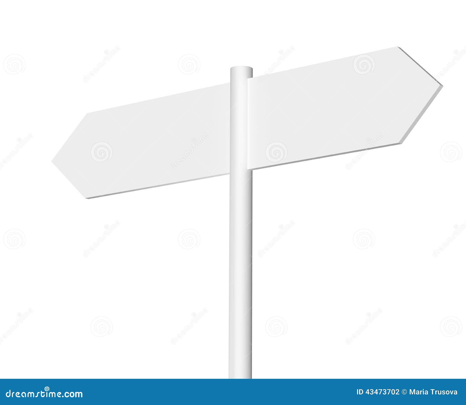 Blank Signpost Isolated on a White Background Stock Illustration