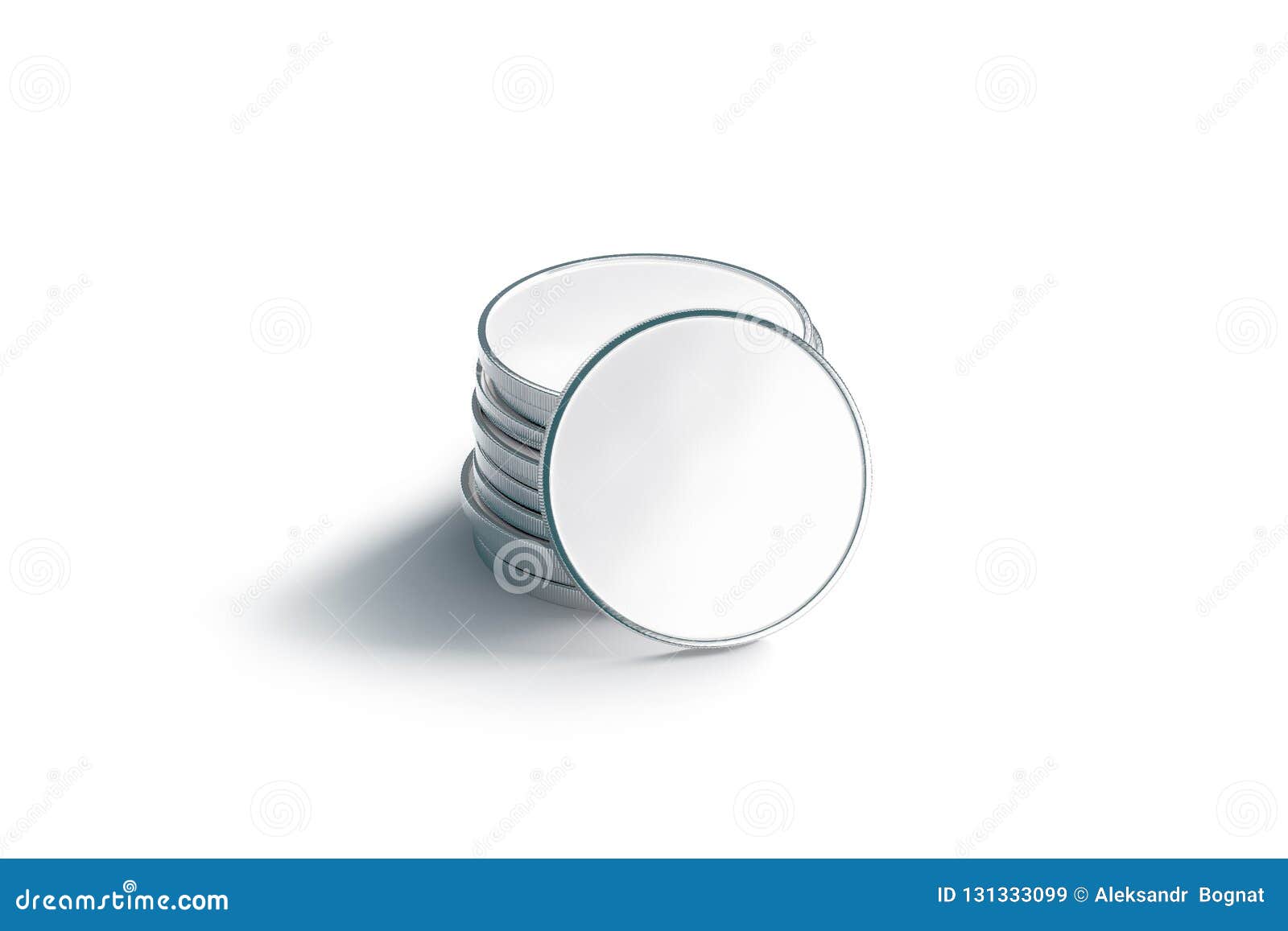 Download Blank Silver Coin Stack Mock Up, Isolated, Front Side Stock Illustration - Illustration of ducat ...