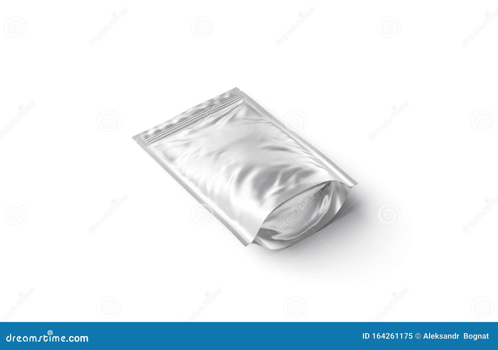 Download Blank Silver Zipper Pouch Mockup Lying, Side View Stock Illustration - Illustration of chips ...