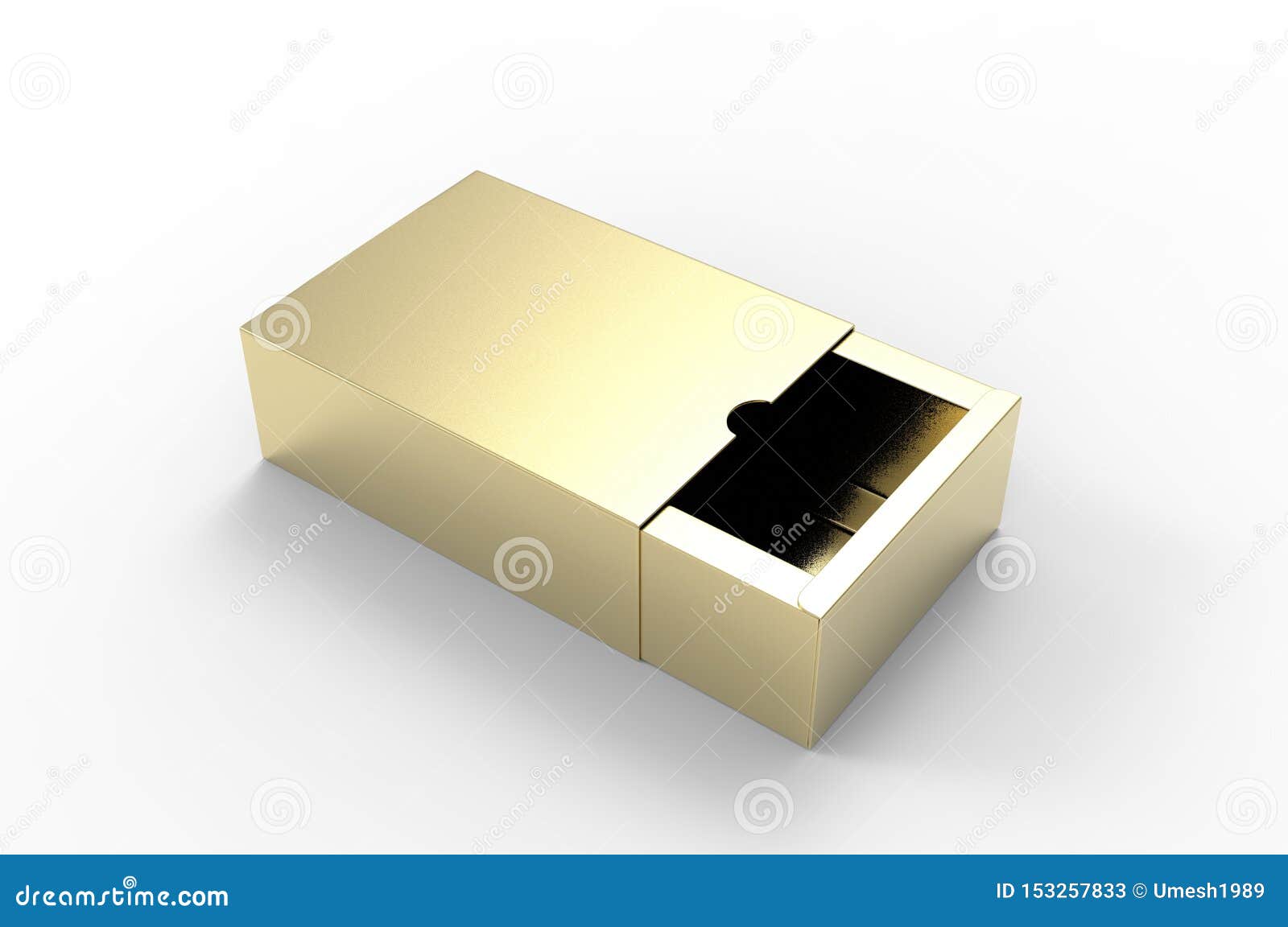 Download Blank Sliding Drawer Hard Cardboard Box For Branding Presentation 3d Render Illustration. Stock ...