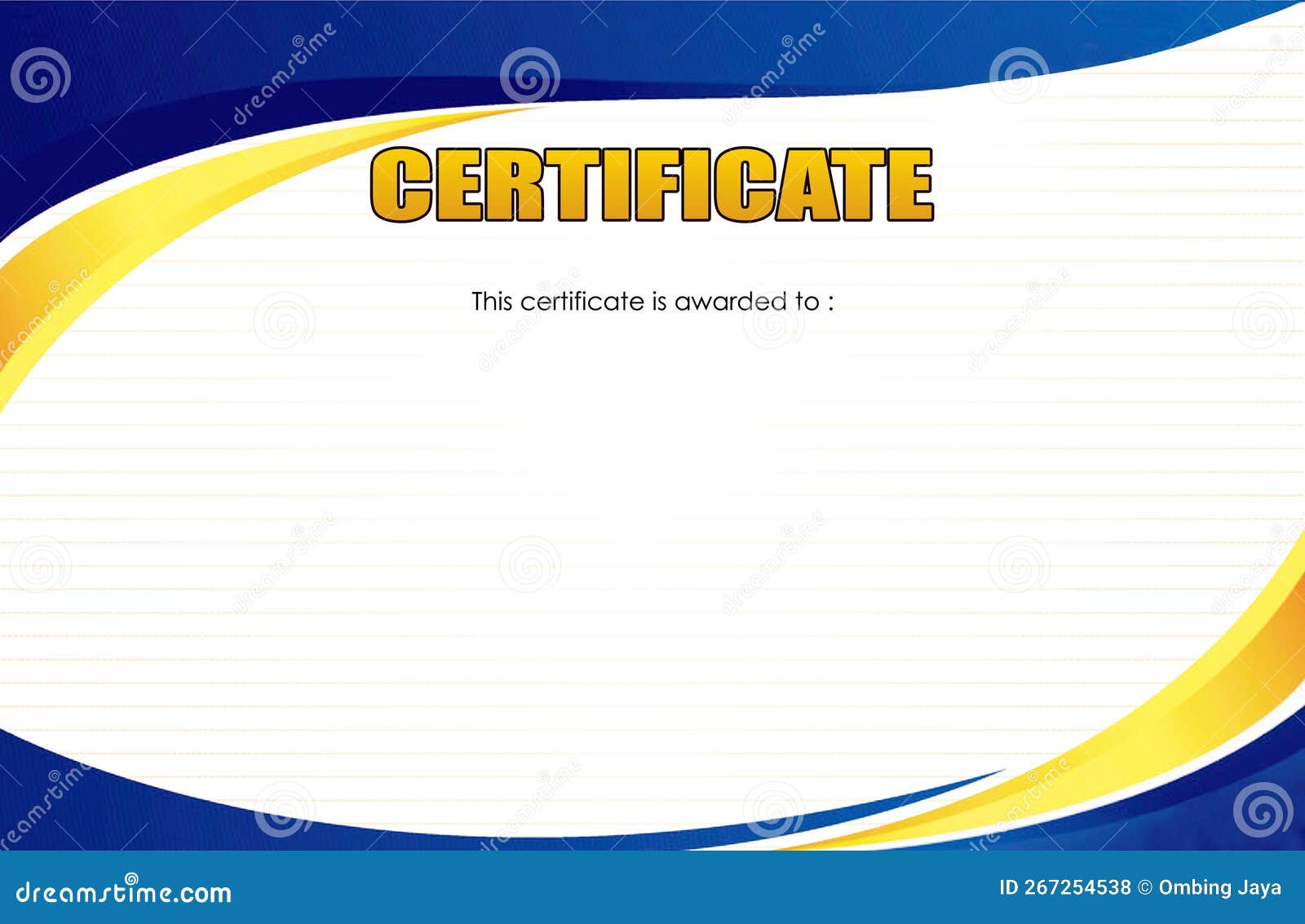 Blank Space Certificate Design Template Stock Illustration