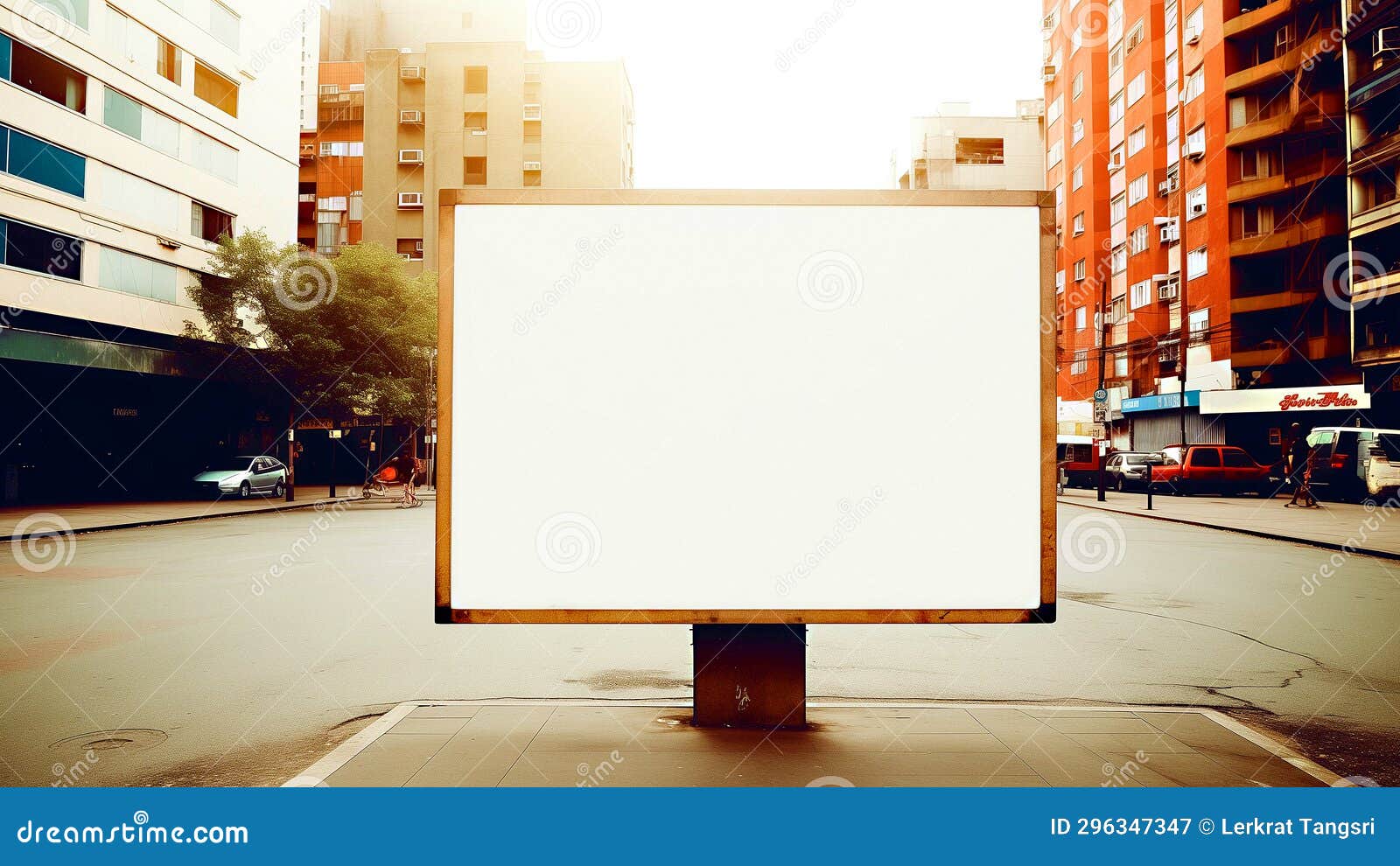 Blank space sign in city stock illustration. Illustration of blank
