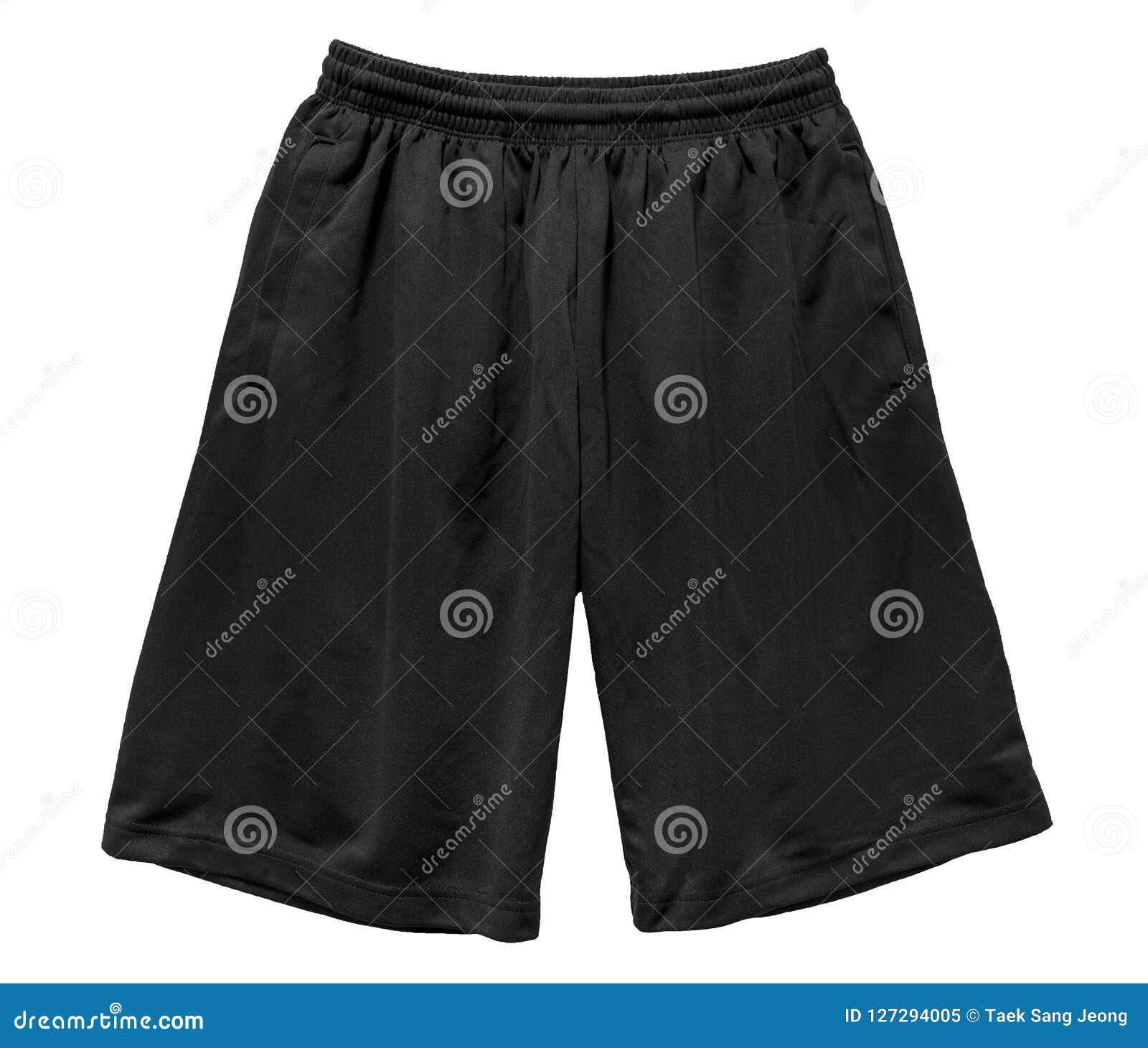 Blank Sports Short Pants Color Black Front View Stock Image - Image of ...