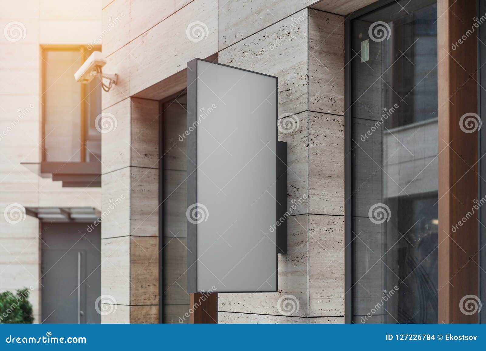 Download Blank Store Signboard Empty Shop Lightbox On The Wall 3d Rendering Stock Photo Image Of Advertise Company 127226784