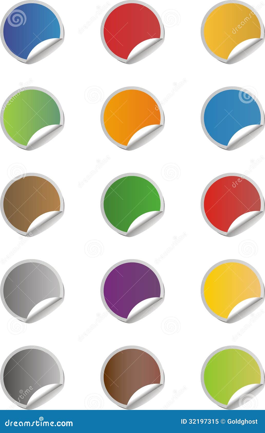 Blank sticker icons set stock vector. Illustration of internet - 32197315
