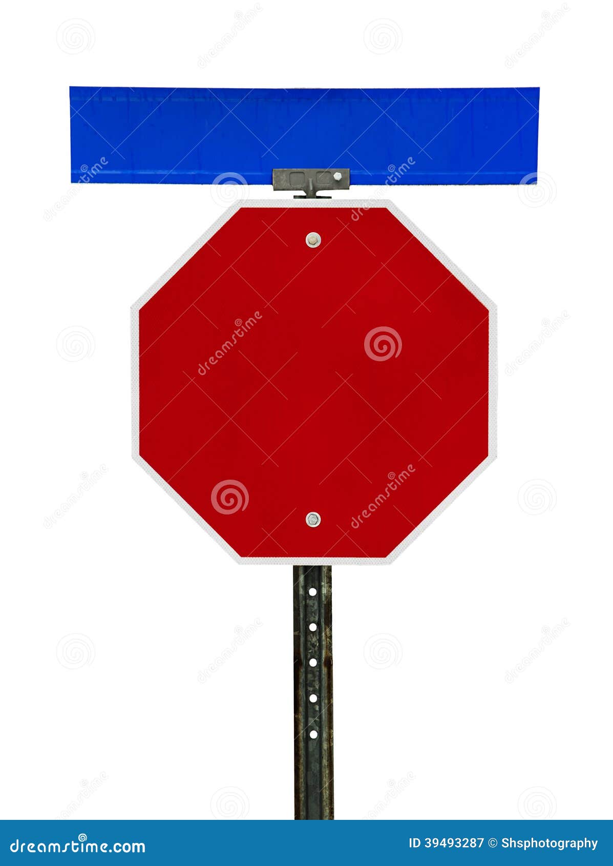 blank stop sign with street sign above stock photo image 39493287
