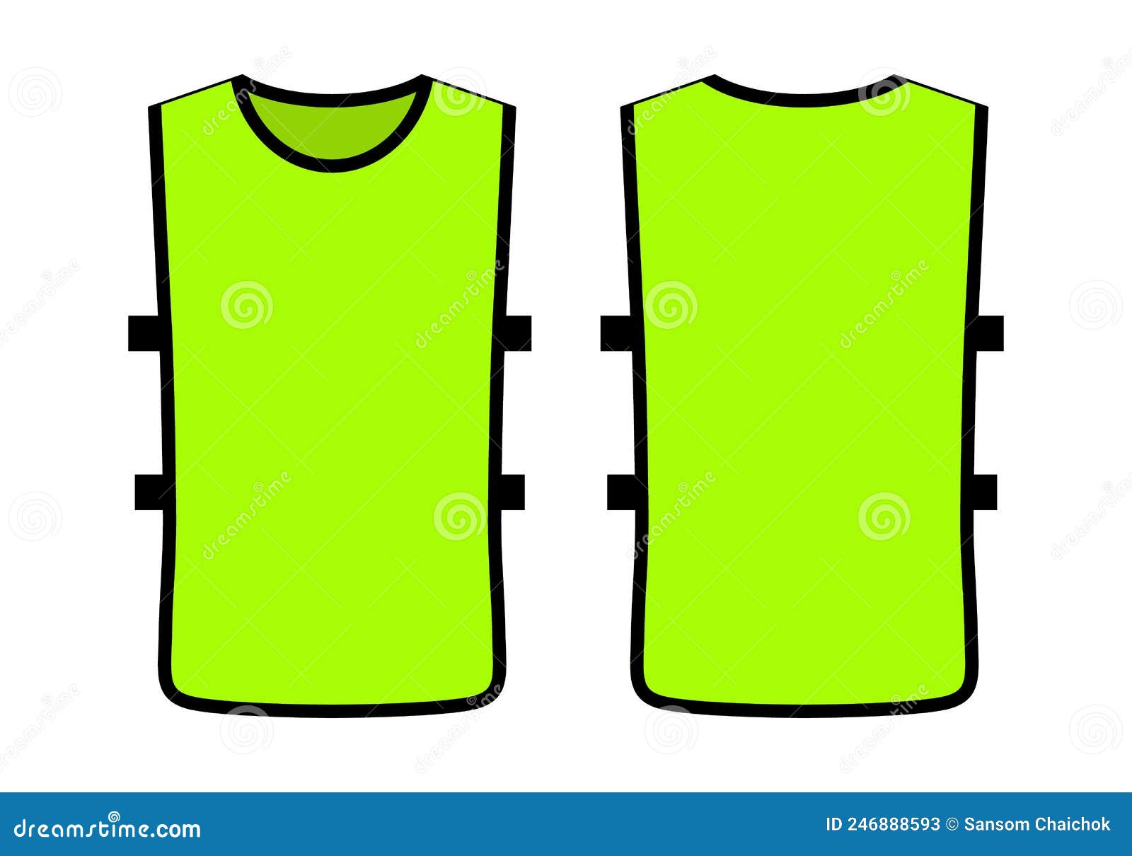 Blank Lime Soccer Football Training Vest Template Stock Vector ...