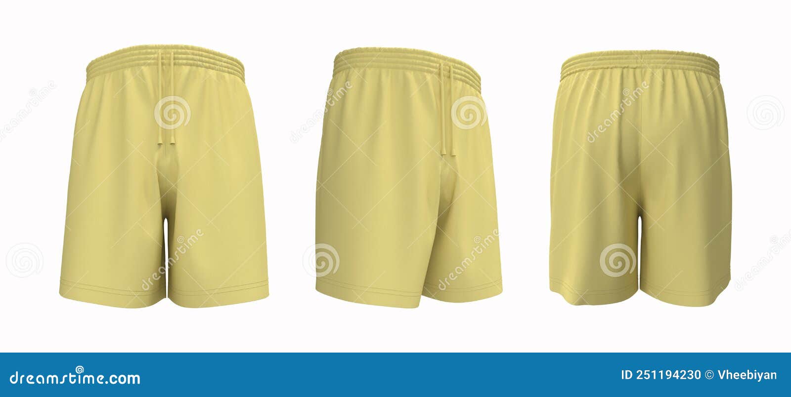 Blank Sweat Shorts Mockup In Front Back And Side Views 3d Rendering blank-sweat-shorts-mockup-in-front-back-and-side-views-3d-rendering