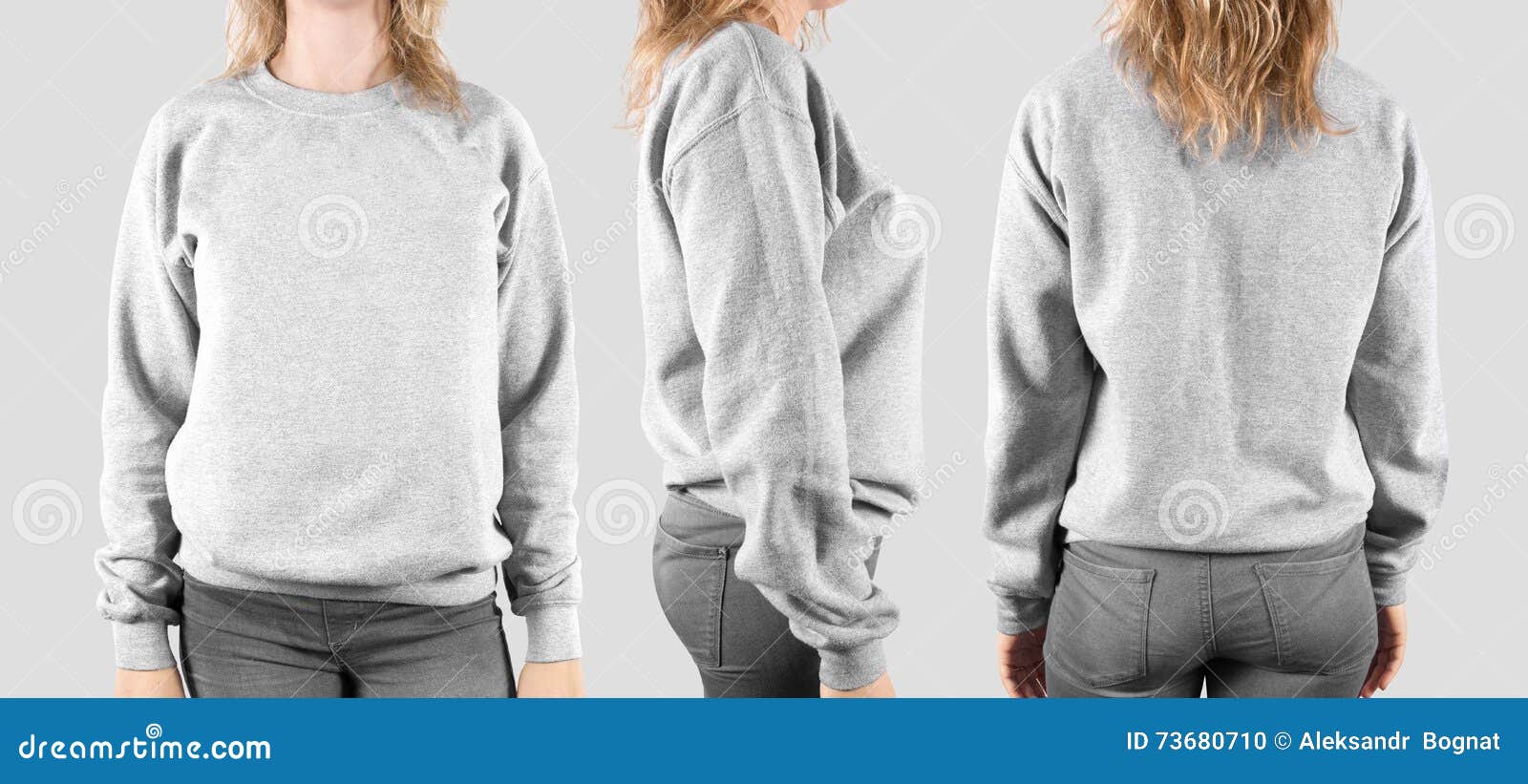 Download Blank Sweatshirt Mock Up, Front, Back And Profile, . Stock ...