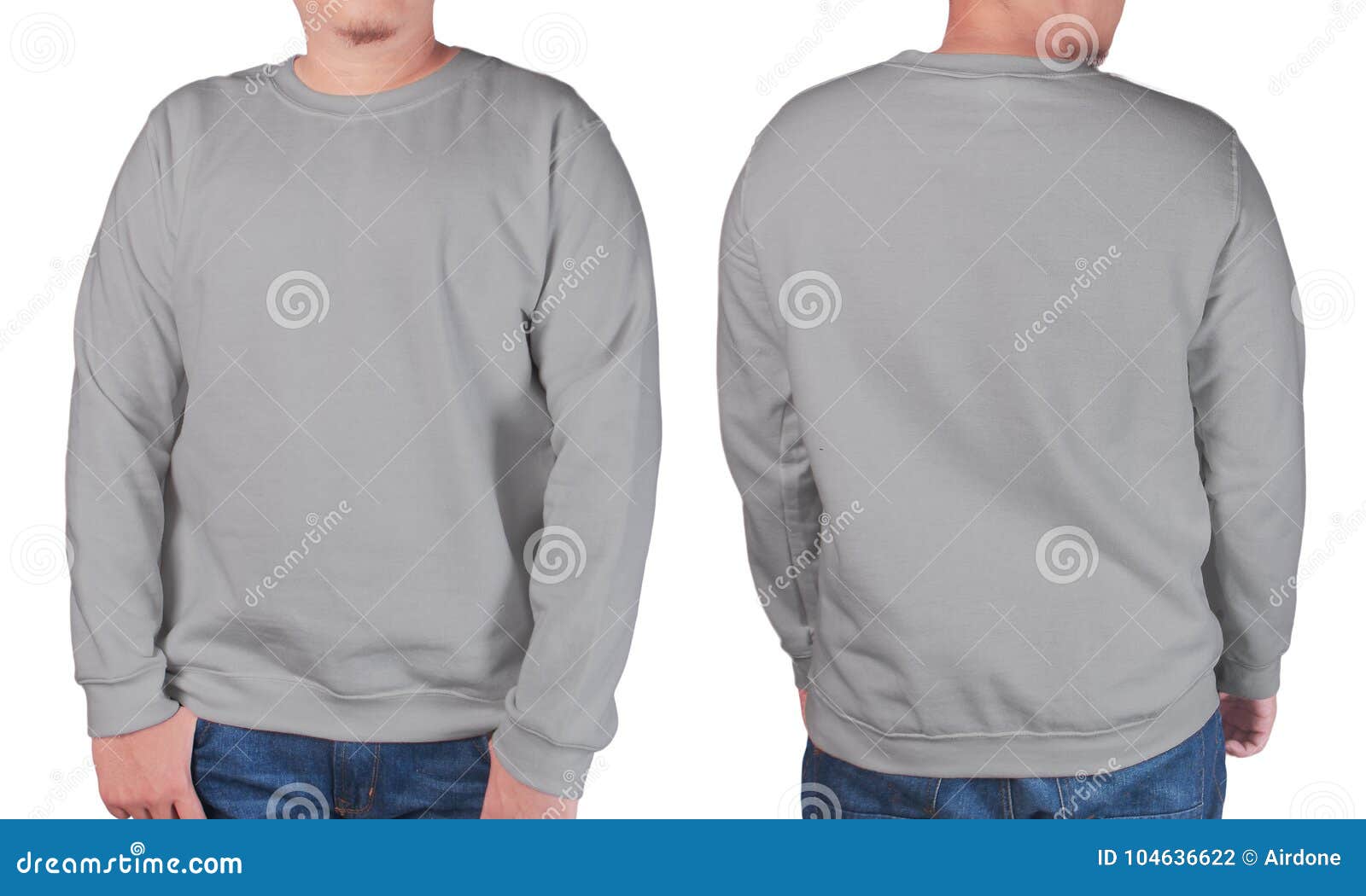 Download Grey Sweater Long Sleeved Shirt Mockup Template Stock ...