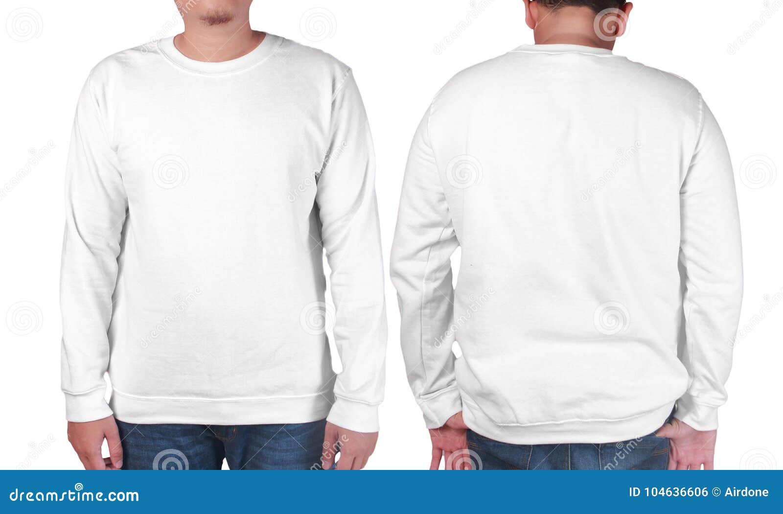 Download White Sweater Long Sleeved Shirt Mockup Template Stock ...