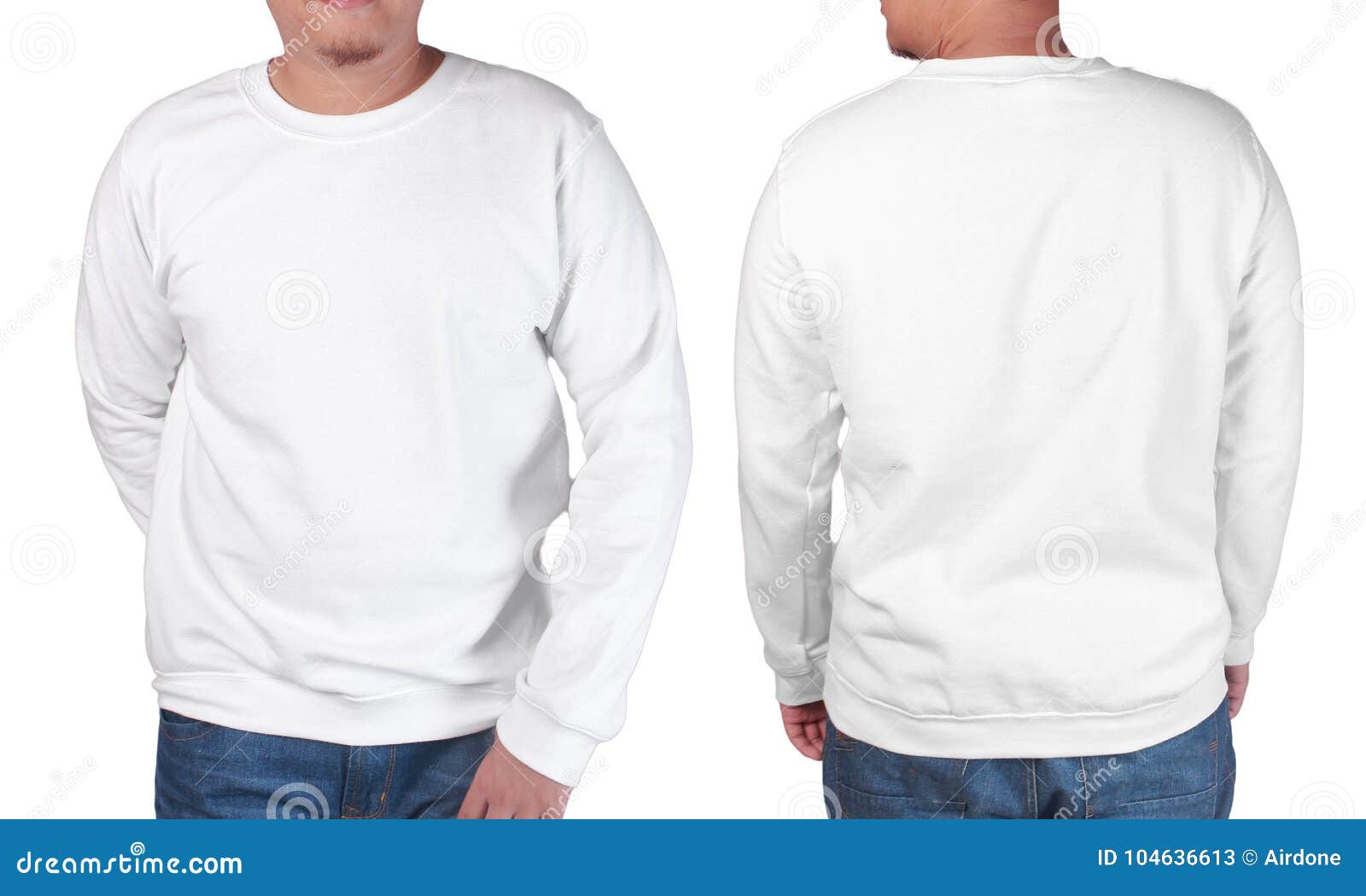 Download White Sweater Long Sleeved Shirt Mockup Template Stock ...