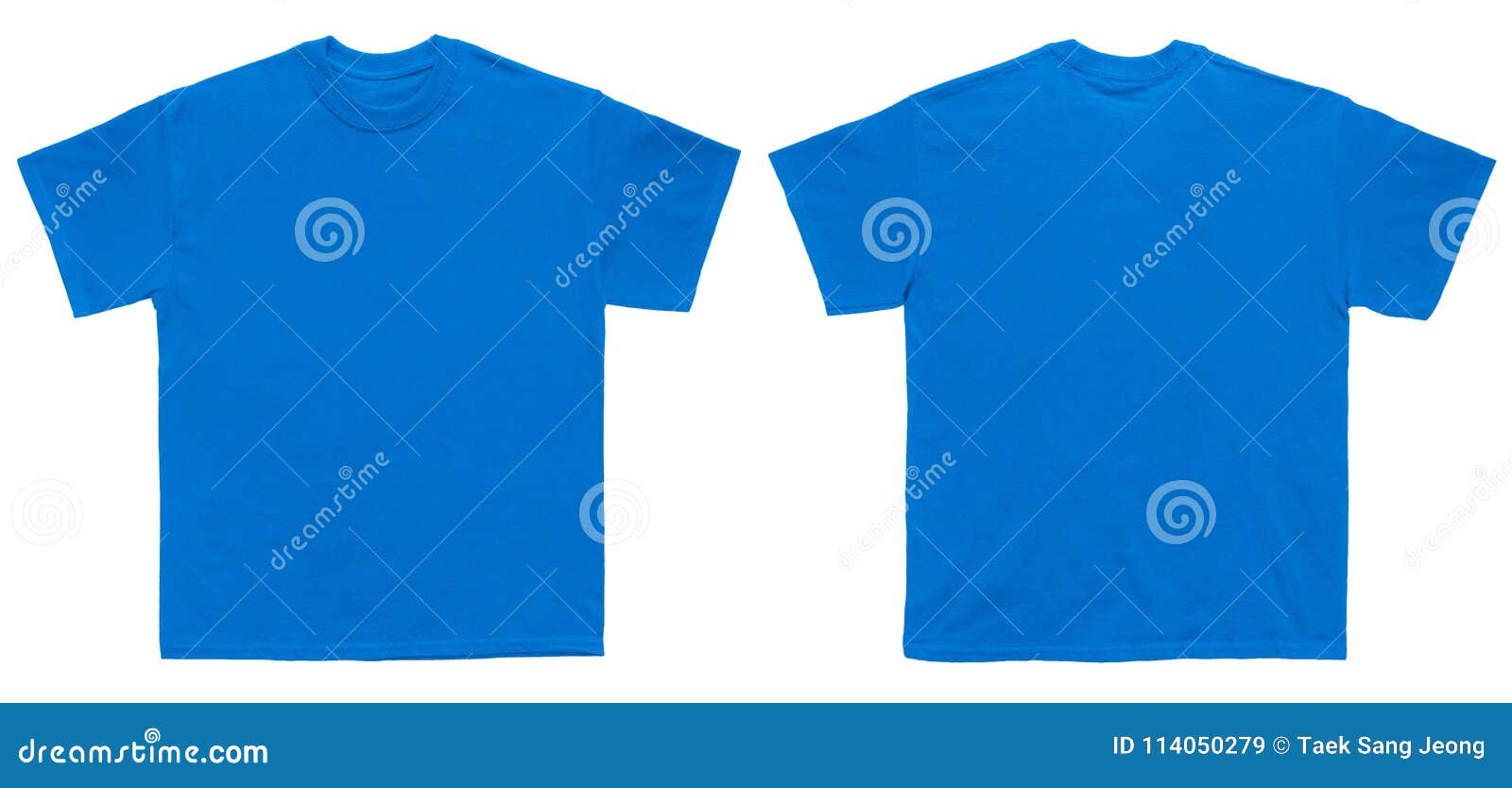 Download Blank T Shirt Color Royal Blue Template Front And Back View Stock Image - Image of design ...