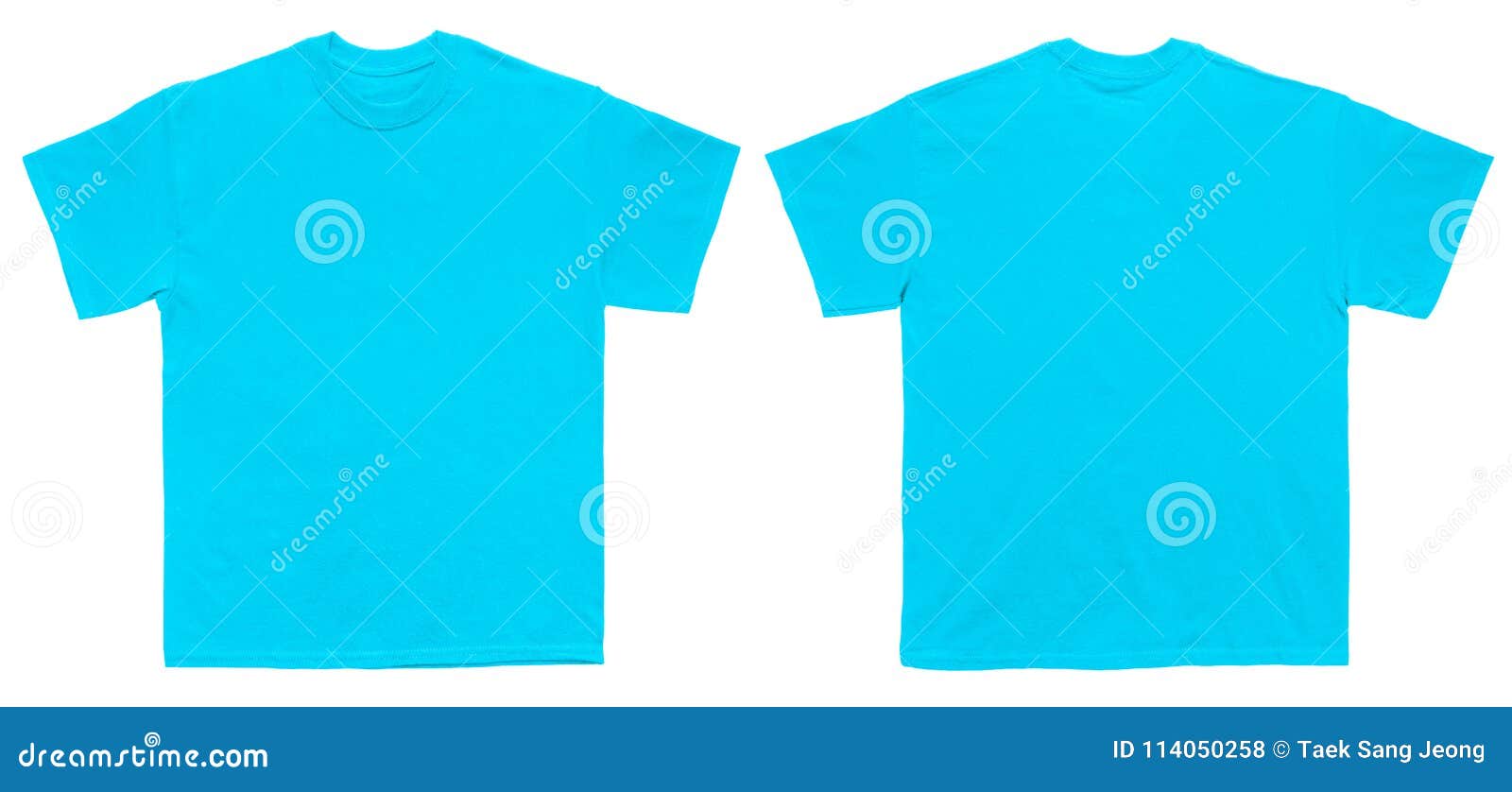 Download Blank T Shirt Color Sky Blue Template Front And Back View Stock Photo - Image of sleeve, spread ...