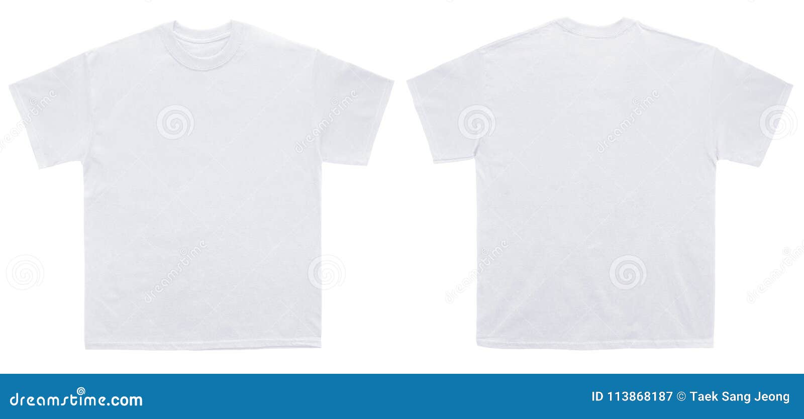 blank t shirt color white template front and back view