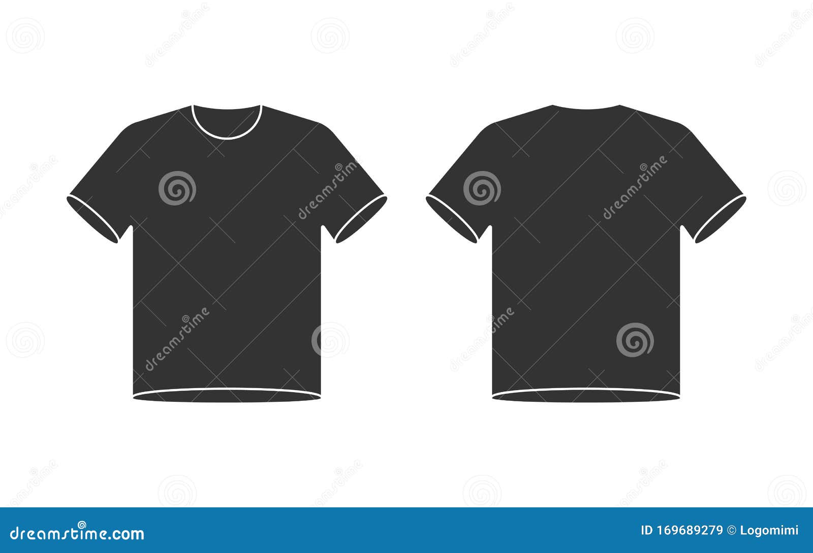 Blank-T-Shirt-Mockup, Vorder- Und Rückseite-Shirt-Vorlage Regarding Blank Tee Shirt Template