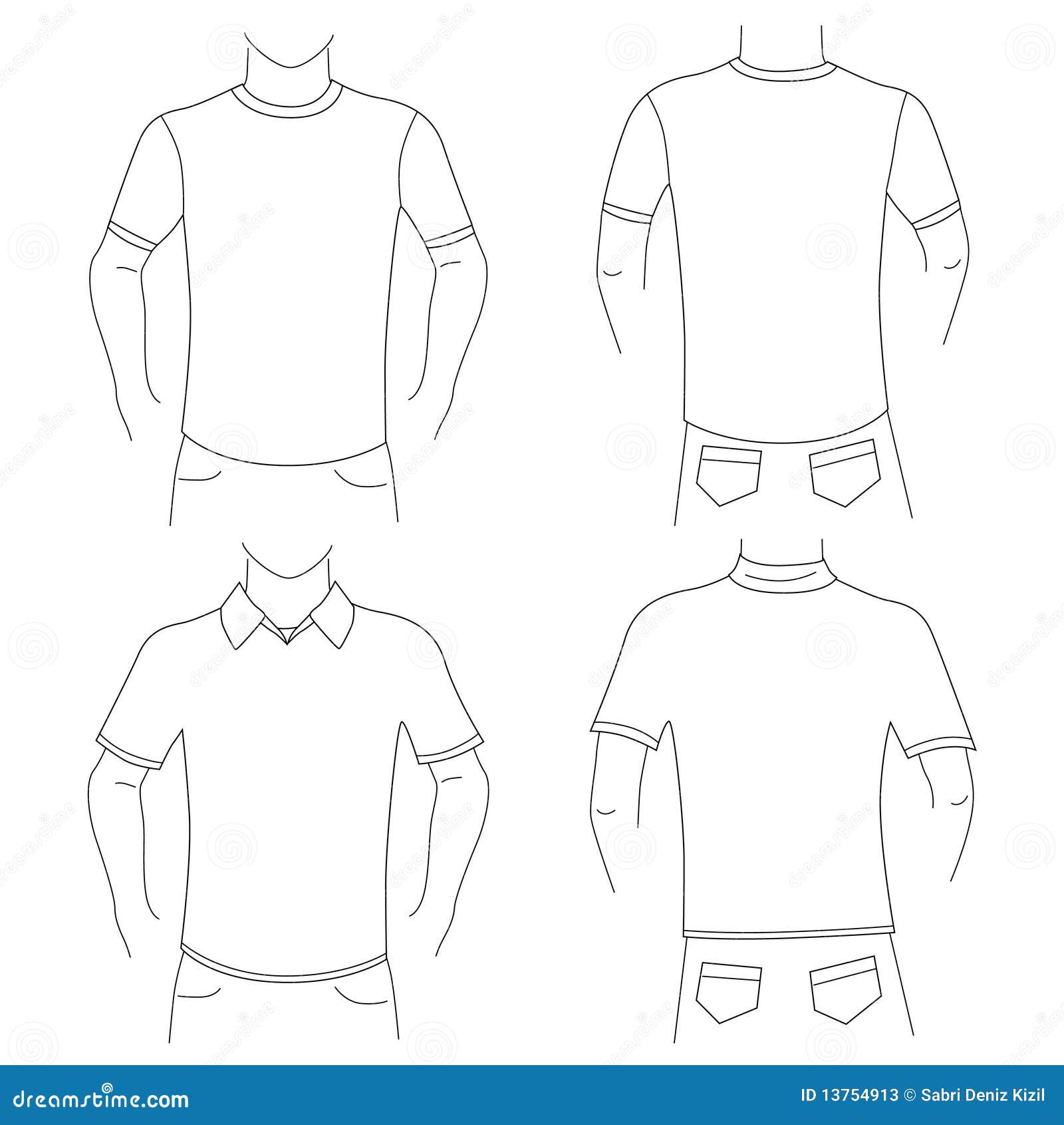 Blank t shirt set stock vector. Illustration of collar - 13754913