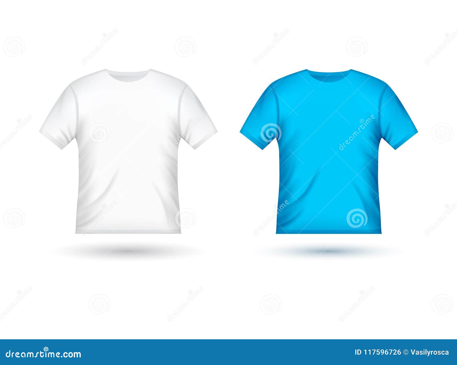 Download Blank T-shirt Template Clothing Fashion. White And Blue Shirt Design With Sleeve Cotton Uniform ...