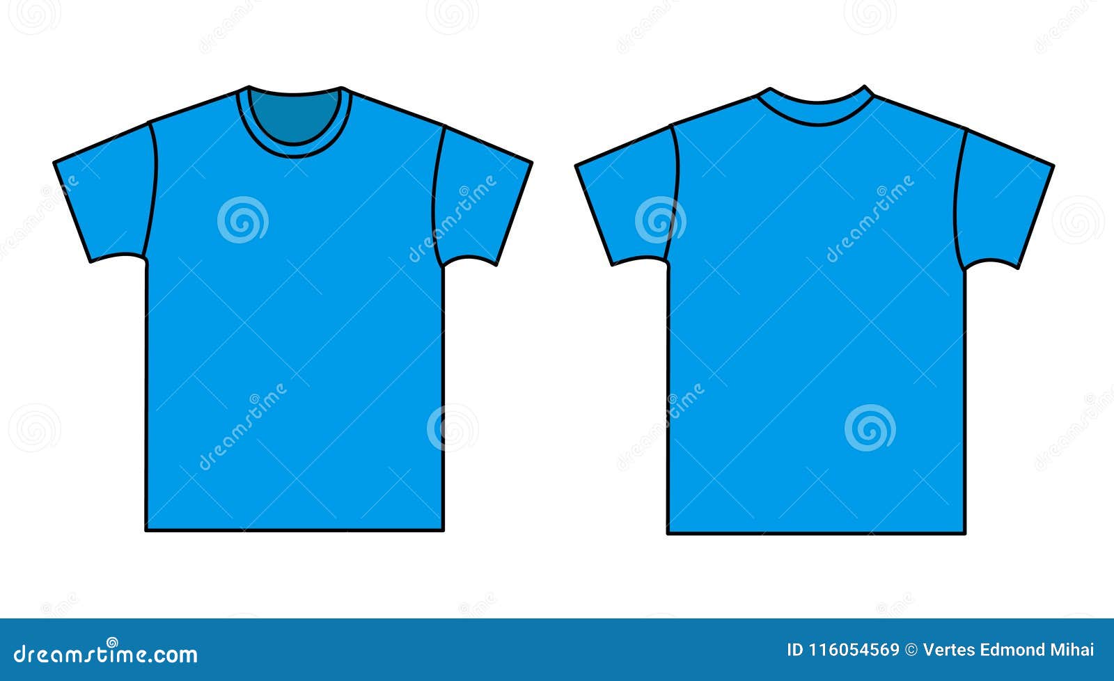 Download Blank T-shirt Template. Front And Back Stock Vector - Illustration of collection, fabric: 116054569