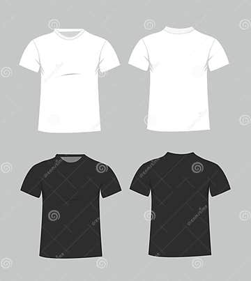 Blank T-shirt Template. Front and Back Stock Vector - Illustration of ...