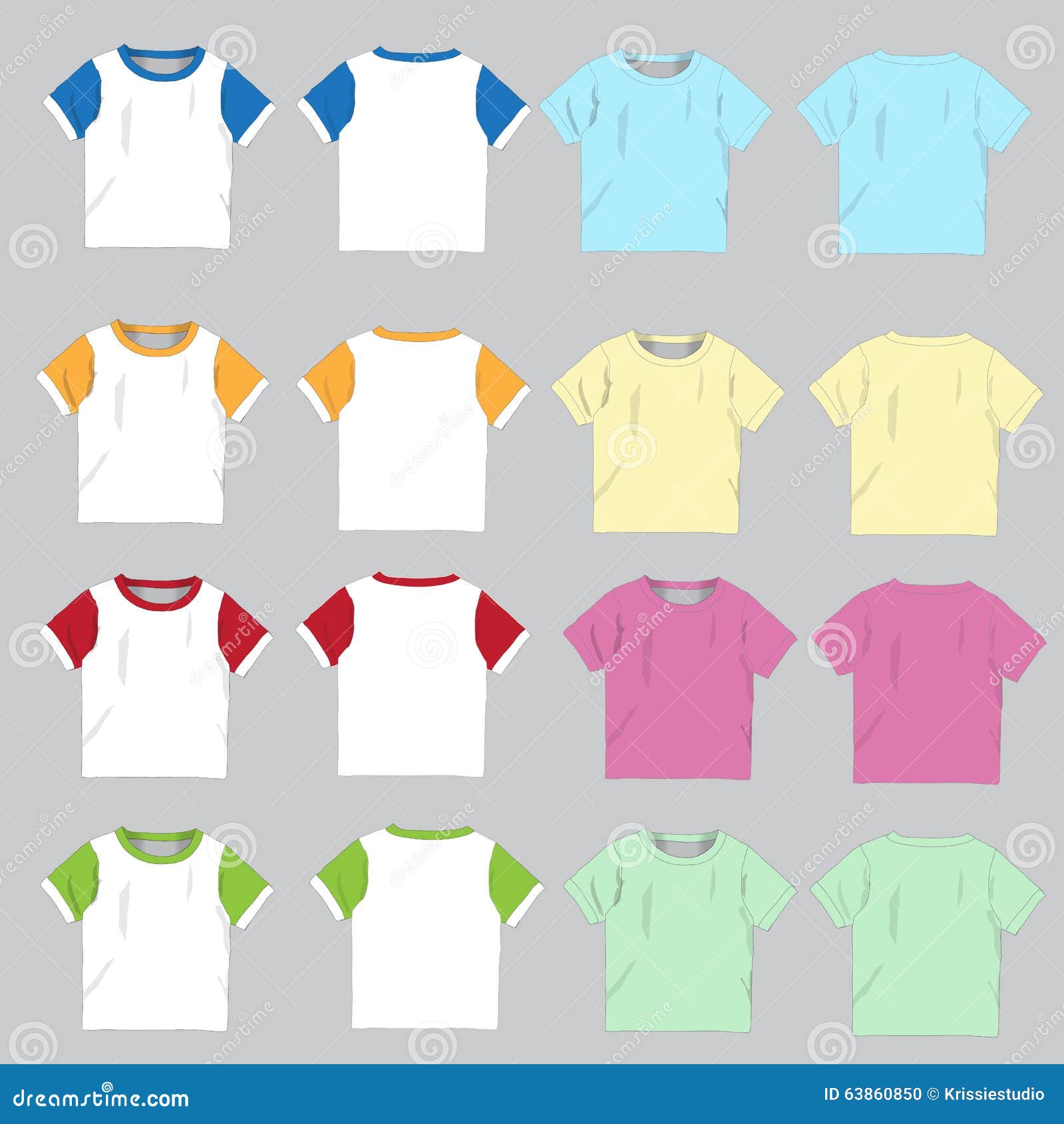 Blank T-shirt Template. Front and Back, Vector Illustration Stock ...