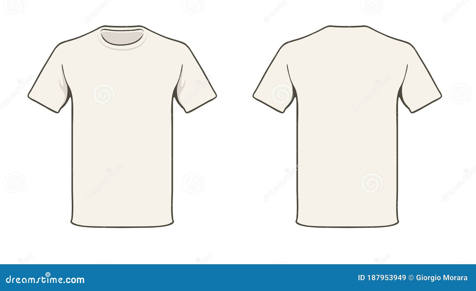 Blank T-shirt Template. Solid Color Easy To Change Stock Illustration ...