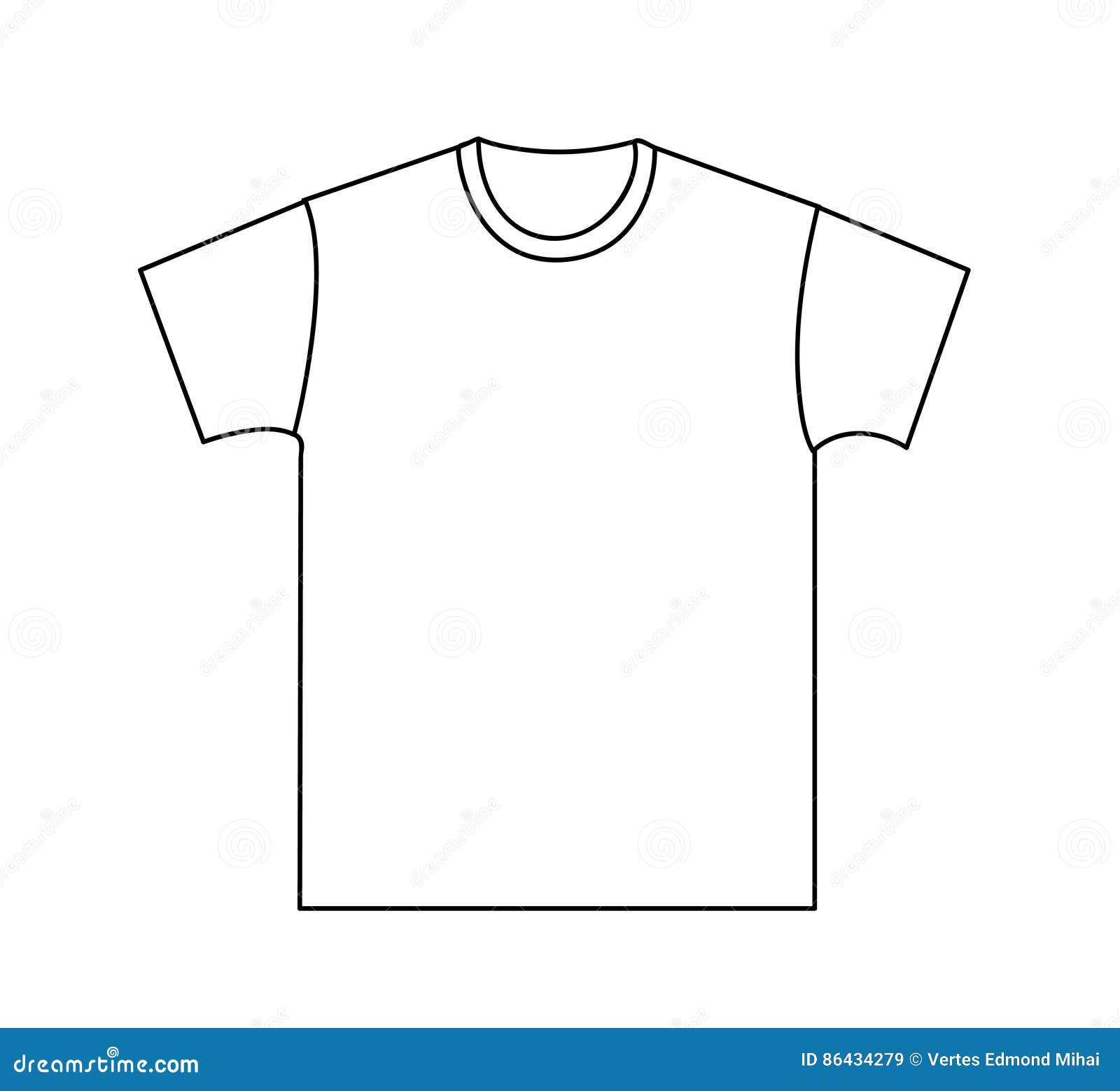 Download Blank T Shirt Template Stock Vector Illustration Of Store 86434279