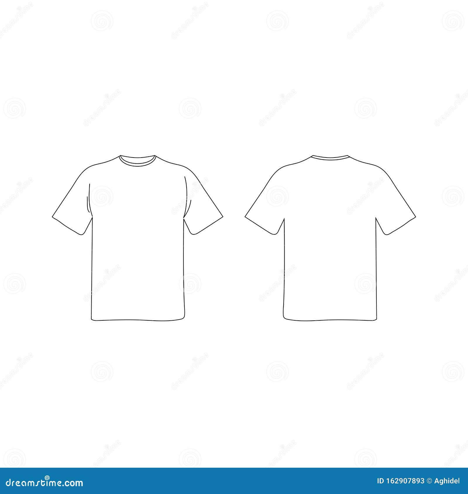 Download Blank T Shirt Template. White Vector Shapes For Coloring. Flat Illustration. Front And Back View ...