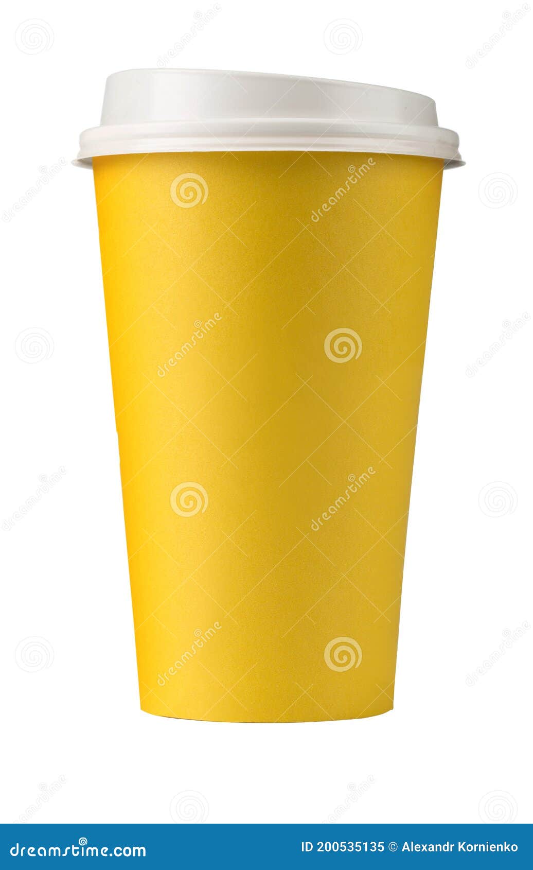 Blank Take Away Yellow Coffee Cup Stock Image Image of close