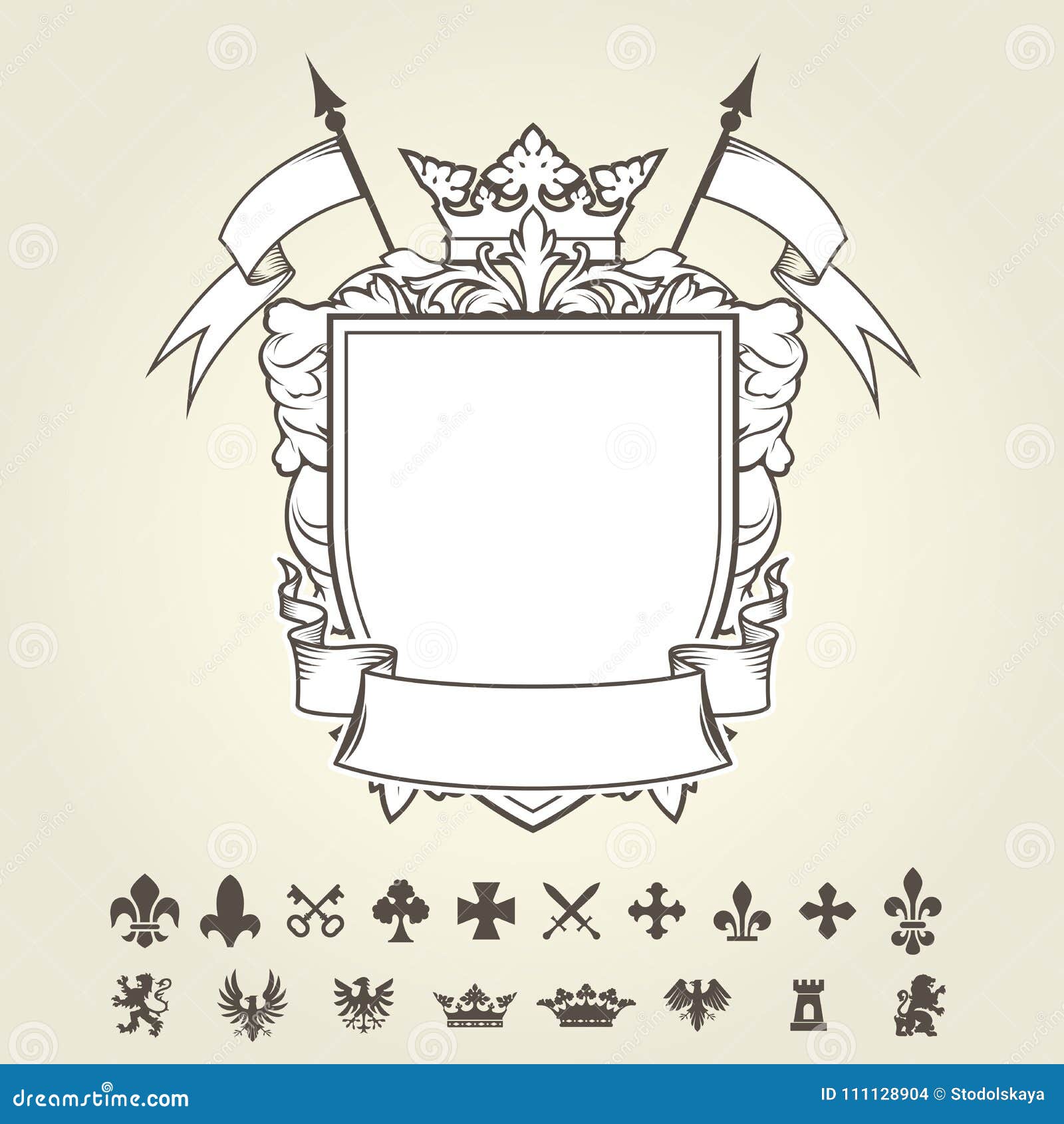 blank coat of arms shield template