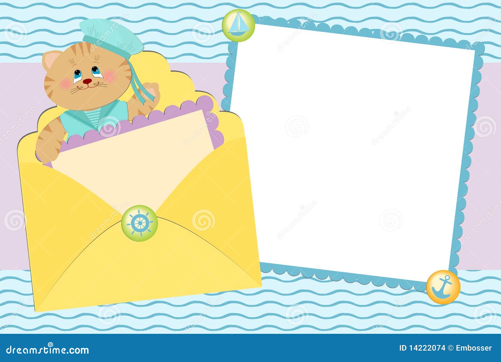 Blank Template For Greetings Card Stock Vector - Illustration of