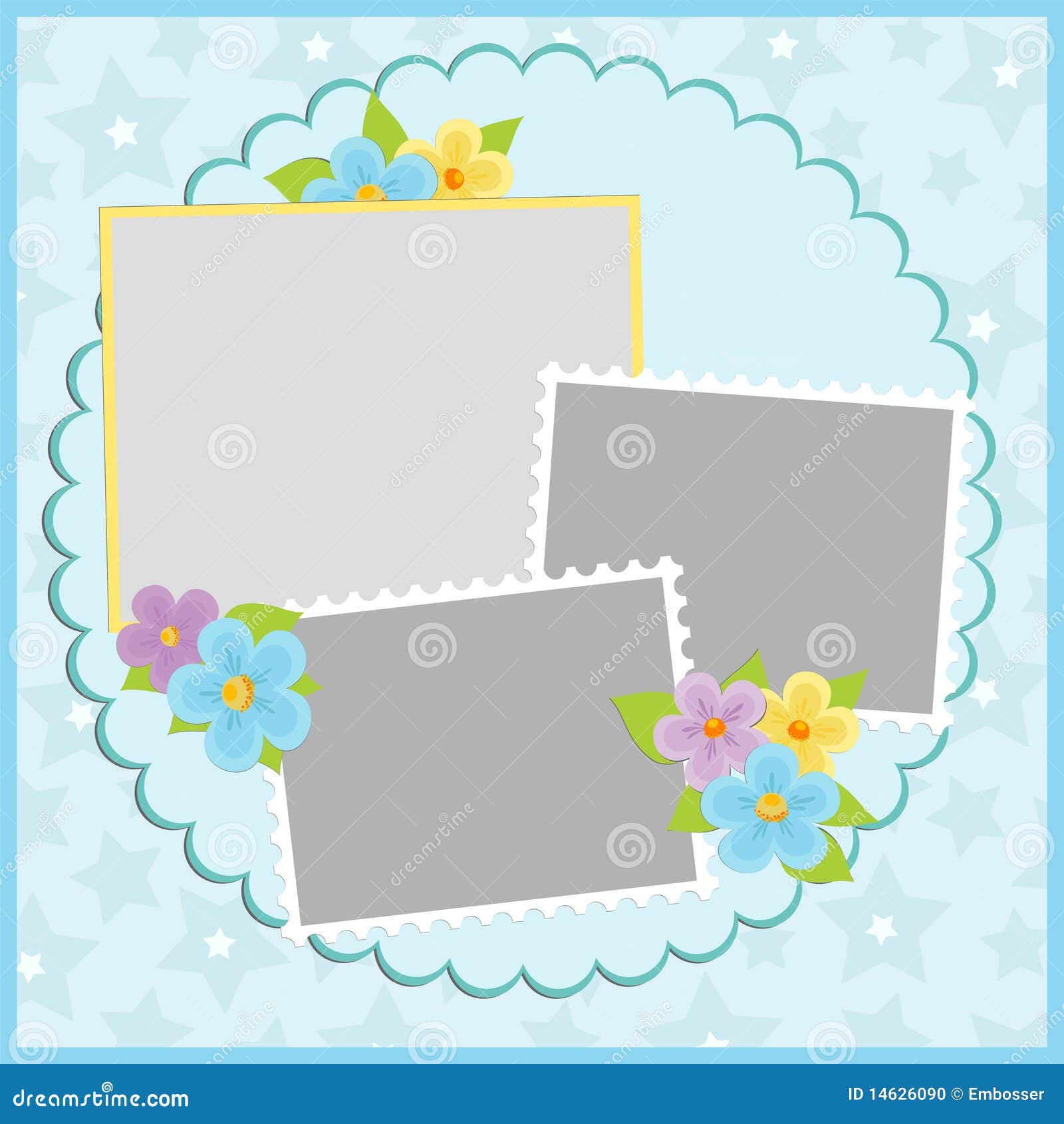 Blank Template for Greetings Card Stock Vector Illustration of