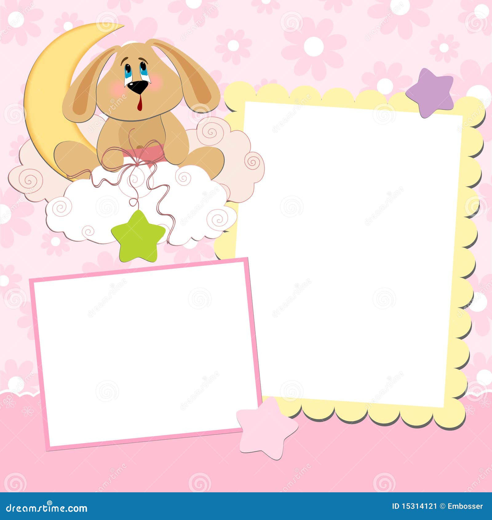 Blank Template for Greetings Card Stock Vector Illustration of