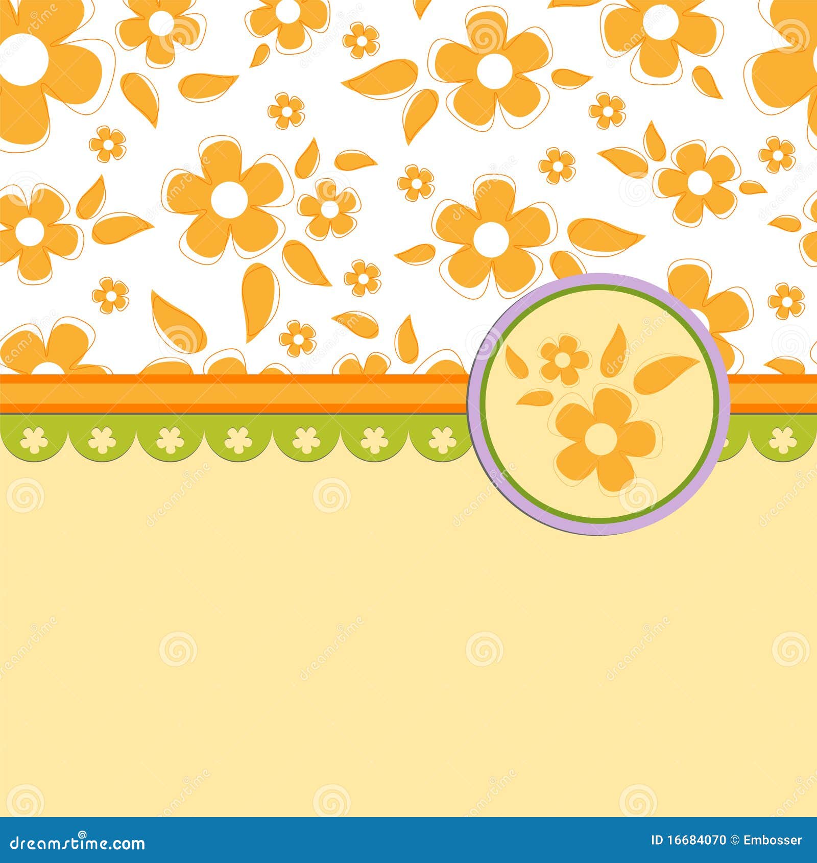 Blank Template for Greetings Card Stock Vector Illustration of bright