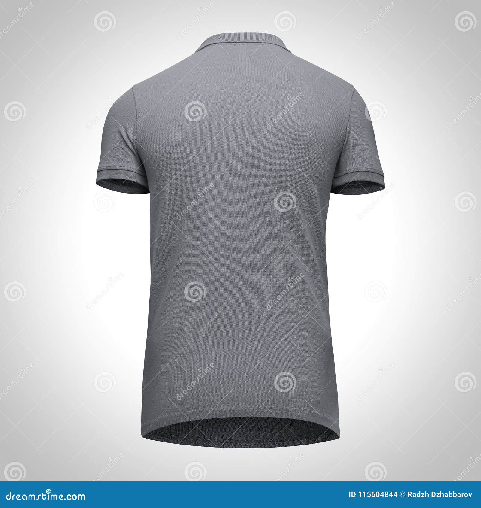 Download Blank Template Men Grey Polo Shirt Short Sleeve, Back View ...