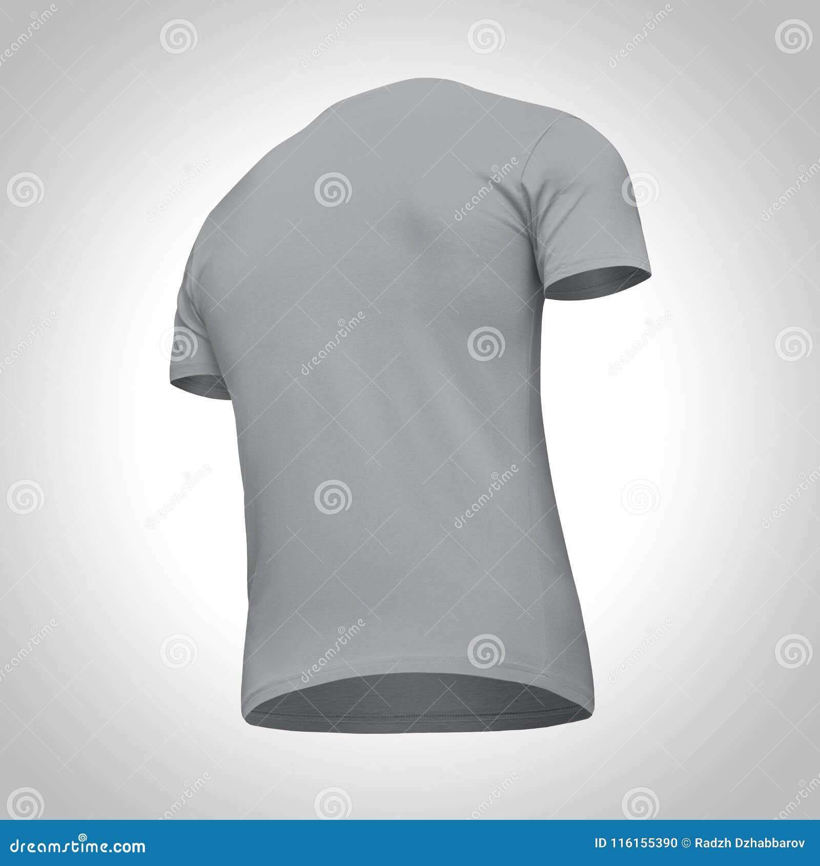 Download Blank Template Men Grey T Shirt Short Sleeve, Back View ...