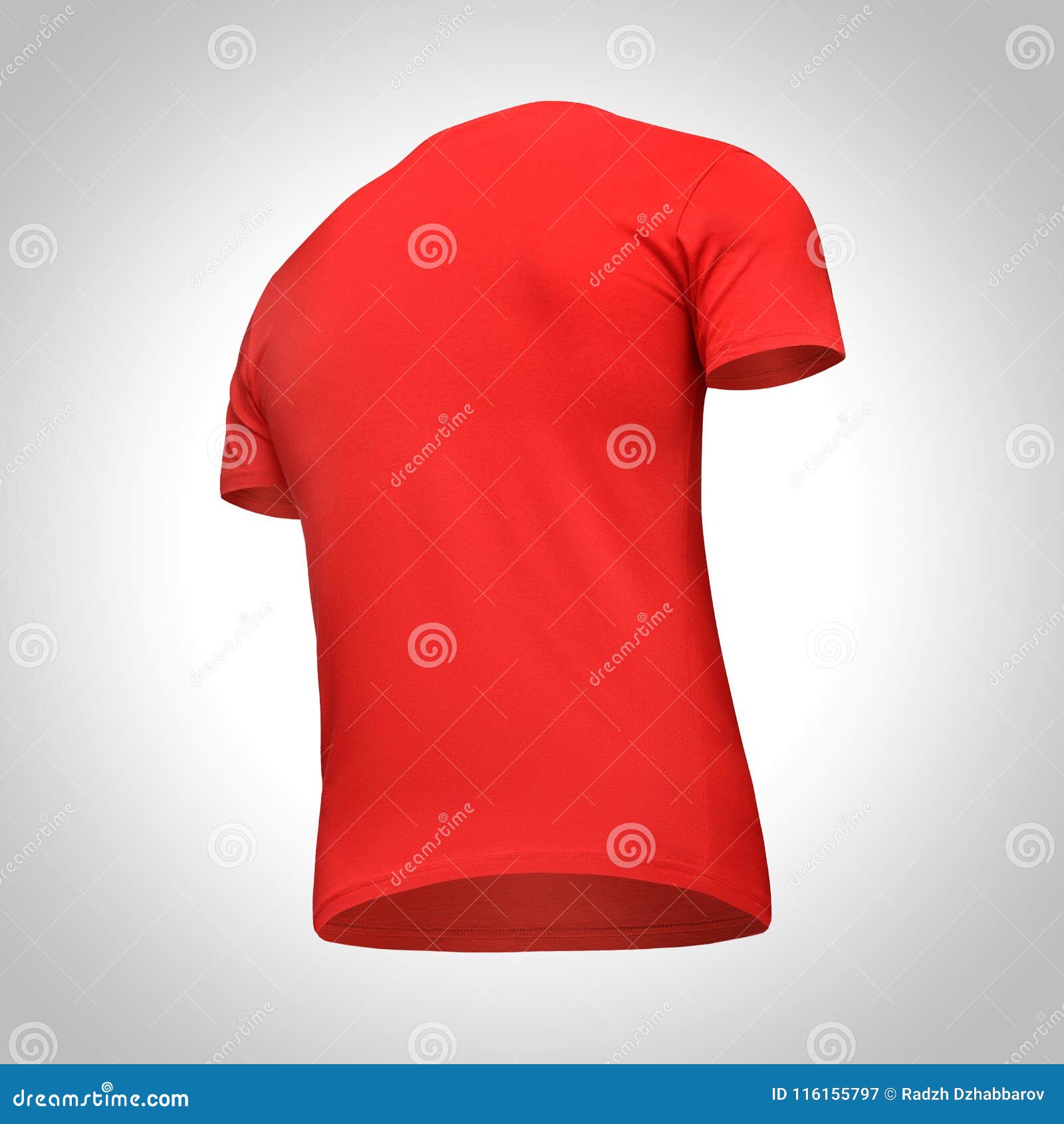 Download Blank Template Men Red T Shirt Short Sleeve, Back View ...