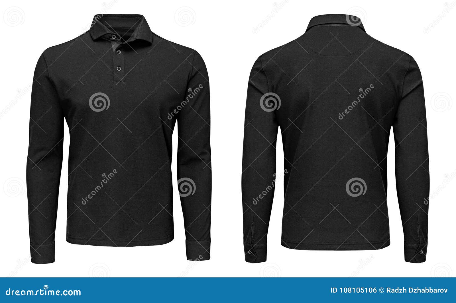 Download Blank Template Mens Black Polo Shirt Long Sleeve, Front ...