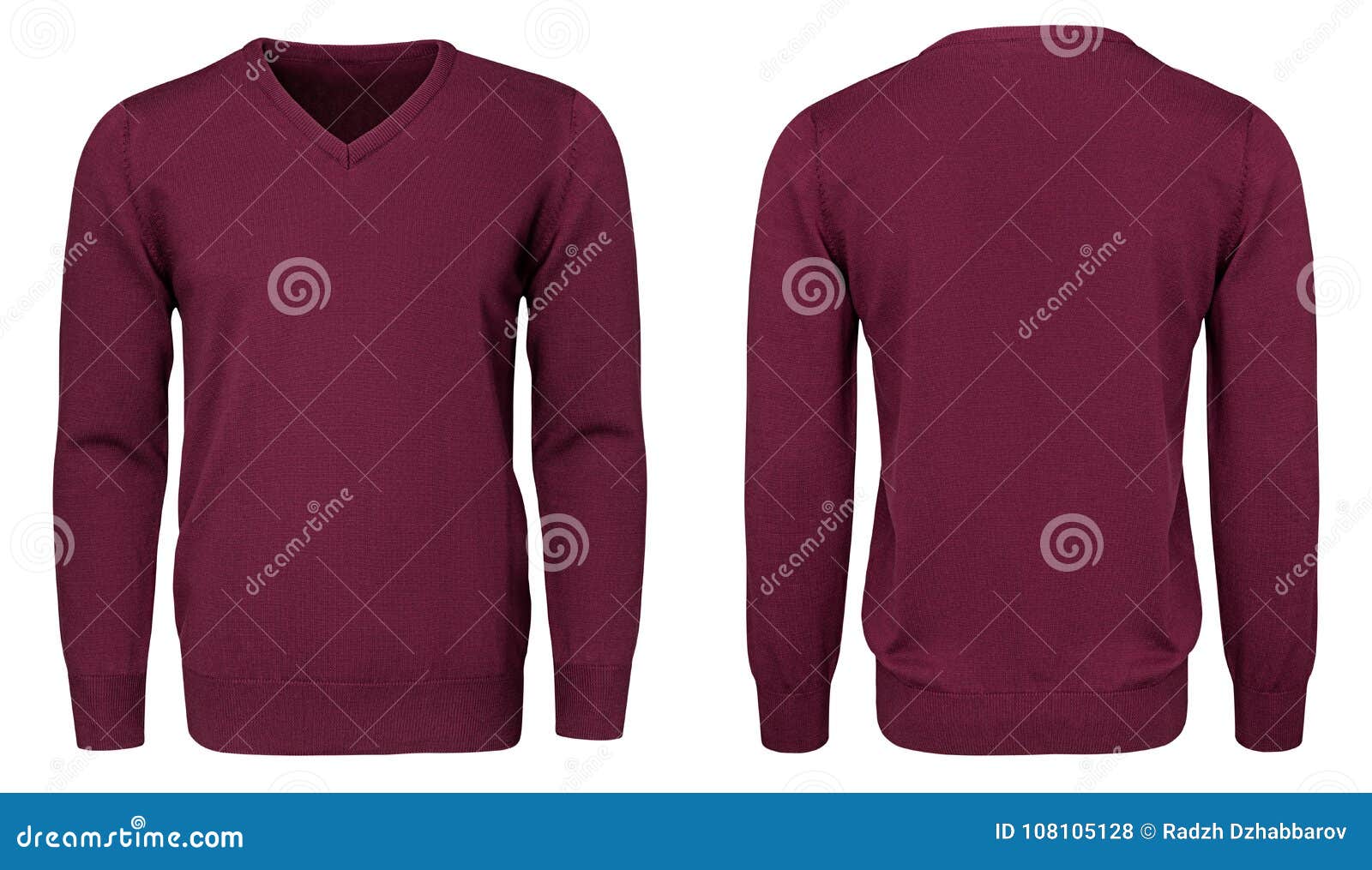 Download Blank Template Mens Burgundy Sweatshirt Long Sleeve Front And Back View White Background Design Pullover Mockup For Print Stock Photo Image Of Mock Design 108105128