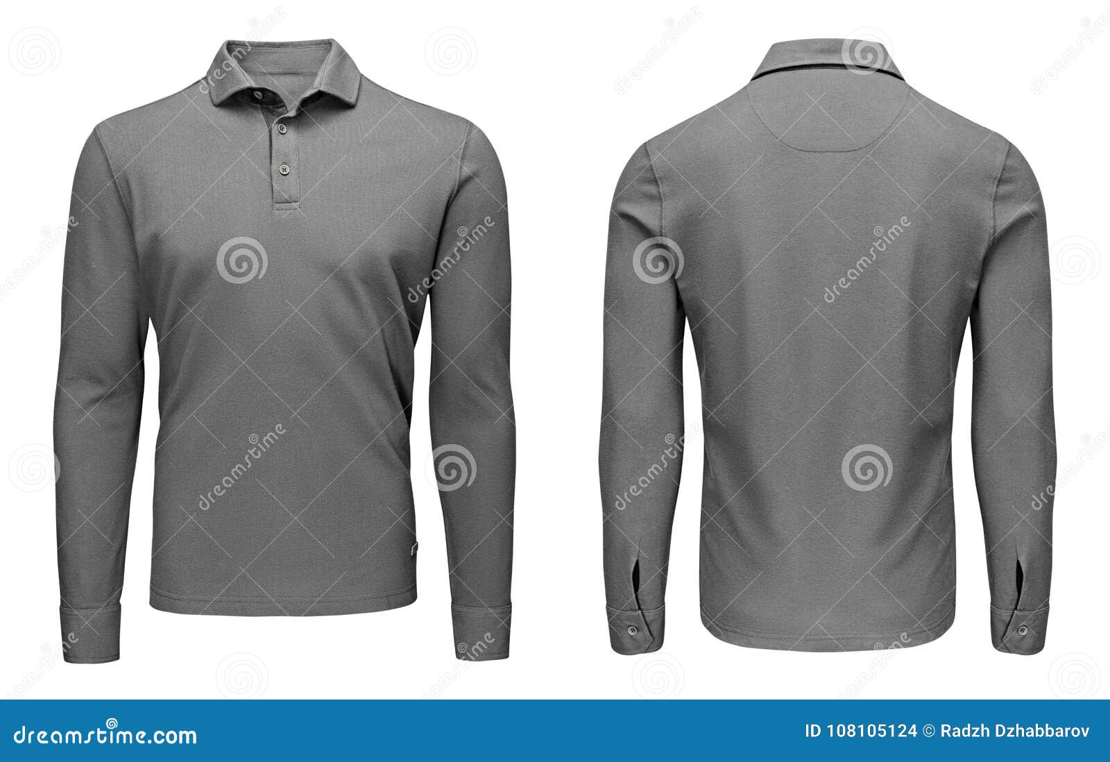 Download Blank Template Mens Grey Polo Shirt Long Sleeve, Front And ...