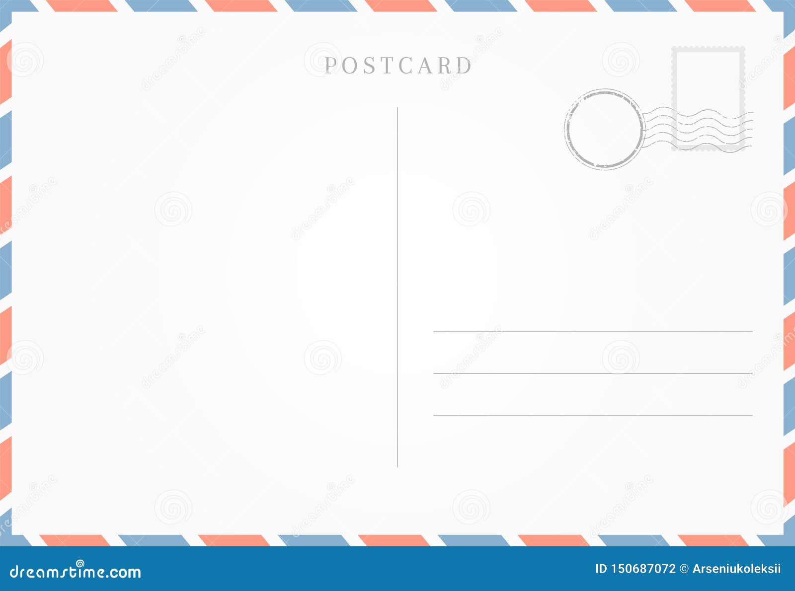 Blank Template of Postcard Backside. Stock Vector - Illustration With Back Of Postcard Template Blank Template of Postcard Backside. Stock Vector - Illustration With Back Of Postcard Template