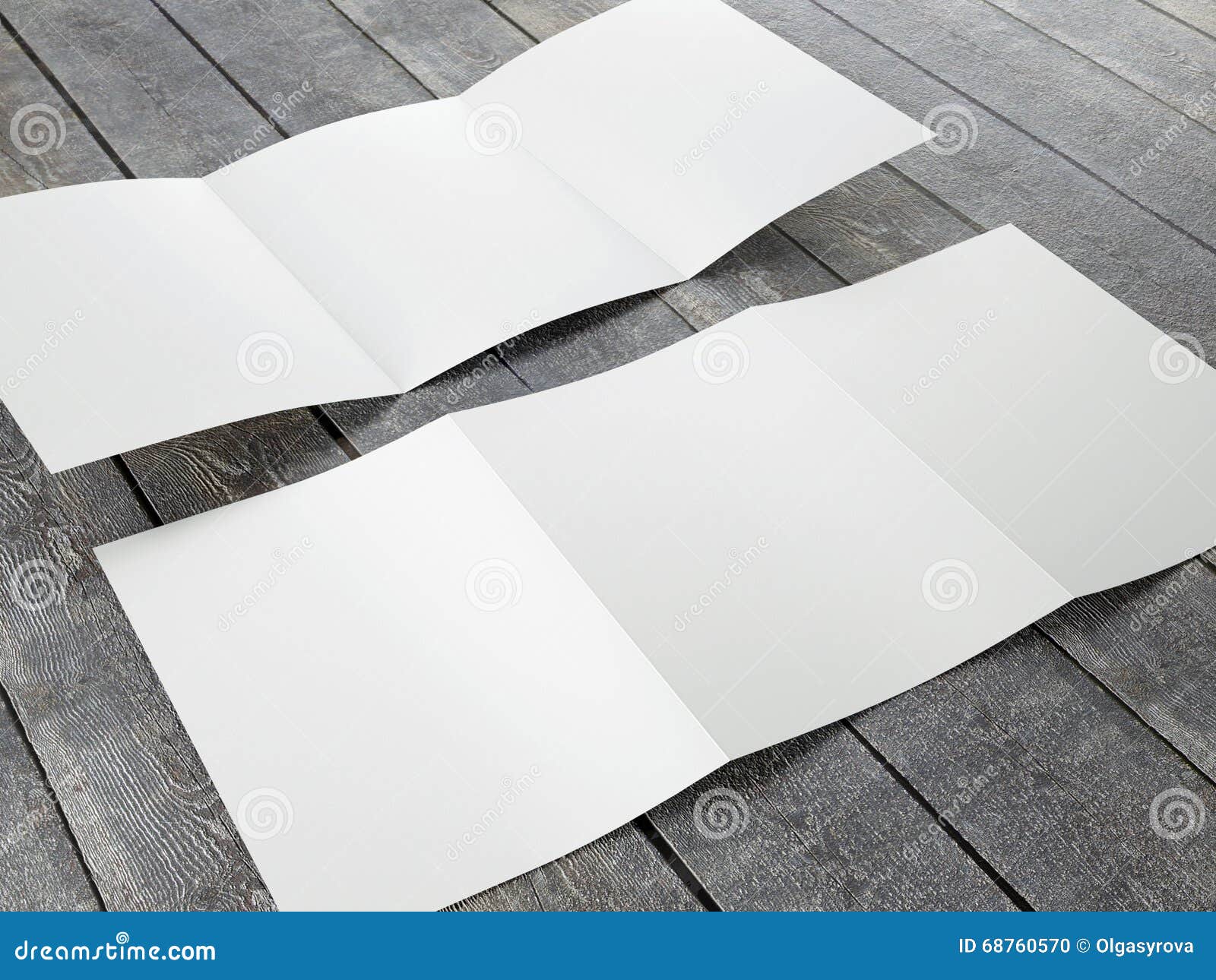 blank template of trifold brochure a4 size stock illustration