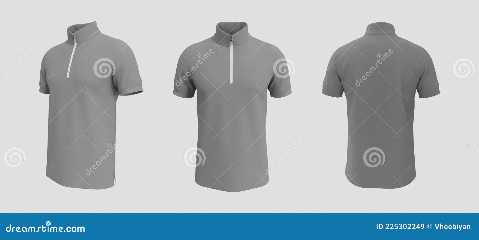 Blank Tracktop Shirt Mockup, Track Front, Side and Back Views Stock ...