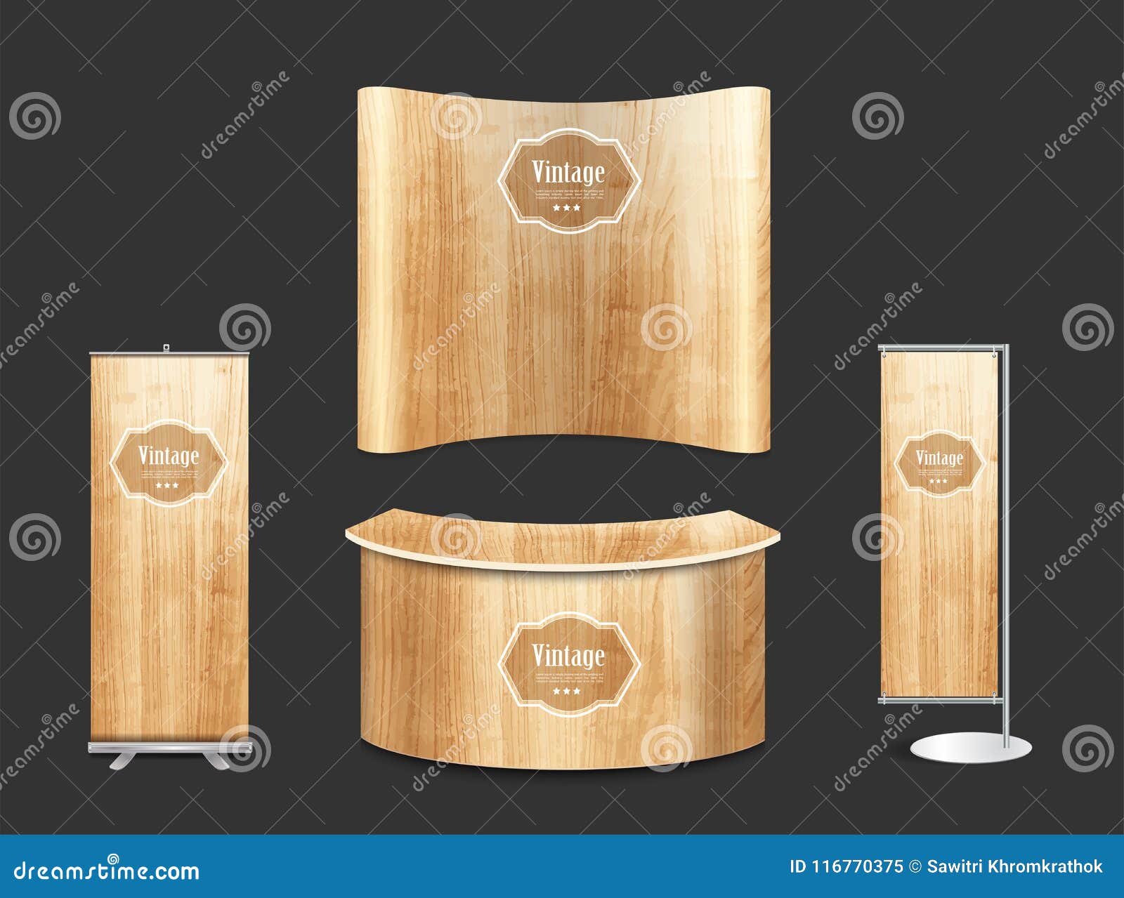 Download Blank Trade Show Booth Exhibition Stand Design Mock Up Stock Vector Illustration Of Info Placard 116770375 PSD Mockup Templates