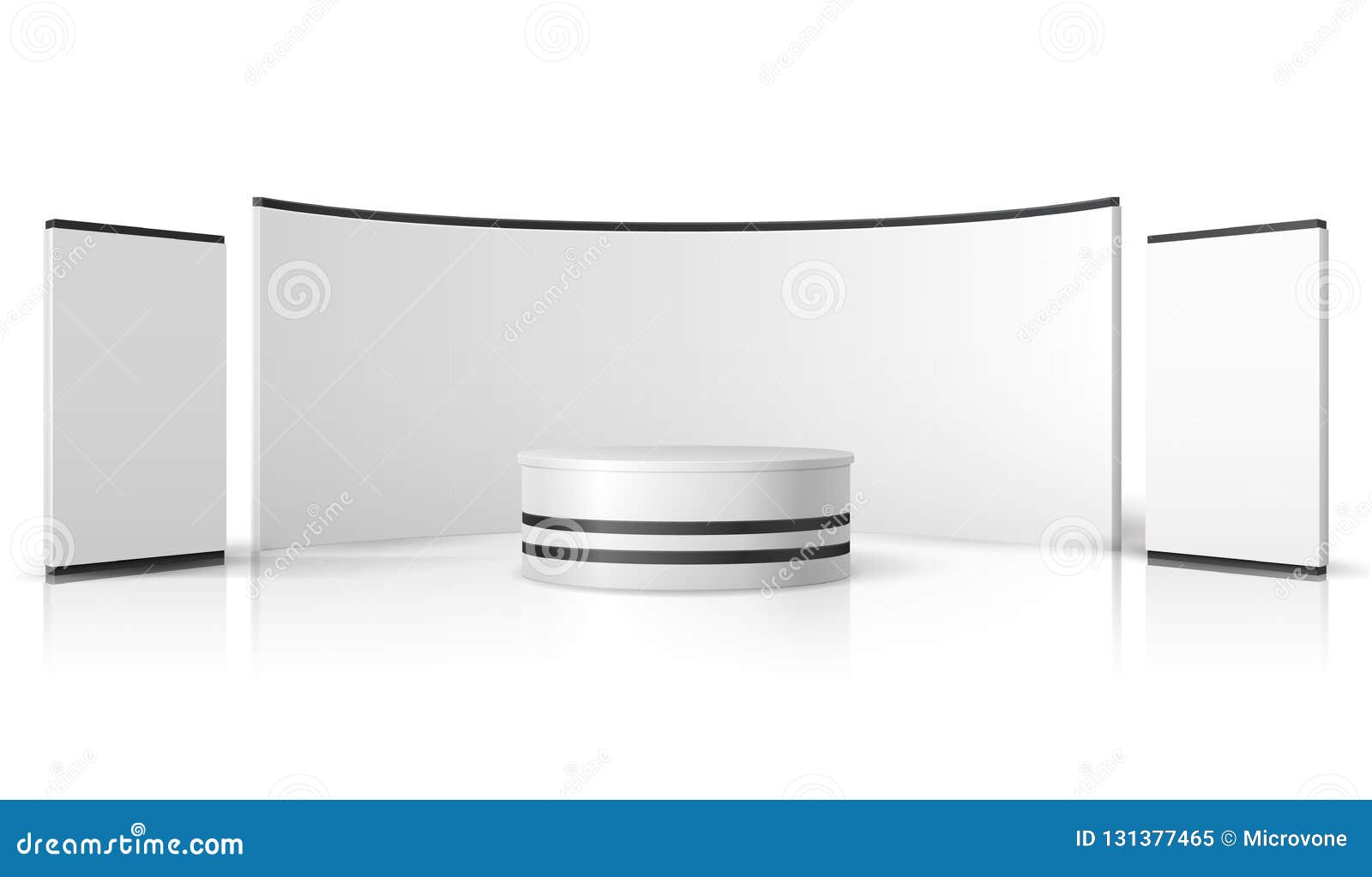 Blank Trade Show Booth White Empty Exhibition Stand Retail Promotional Display Vector 3d Mockup Stock Vector Illustration Of Design Form 131377465